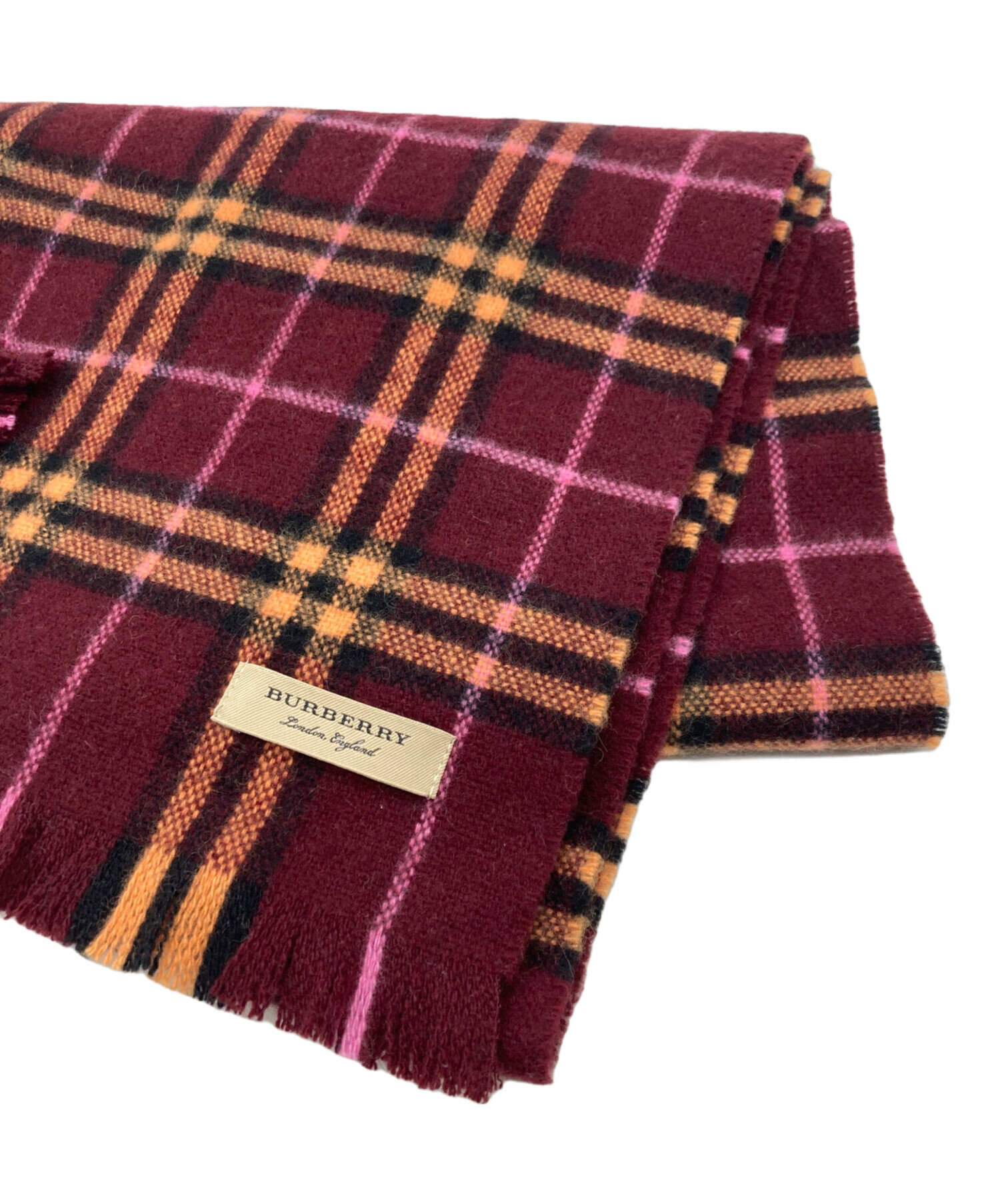 BURBERRY チェック柄マフラー 新品未使用 中古・古着通販】BURBERRY (バーバリー) チェックカシミヤマフラー