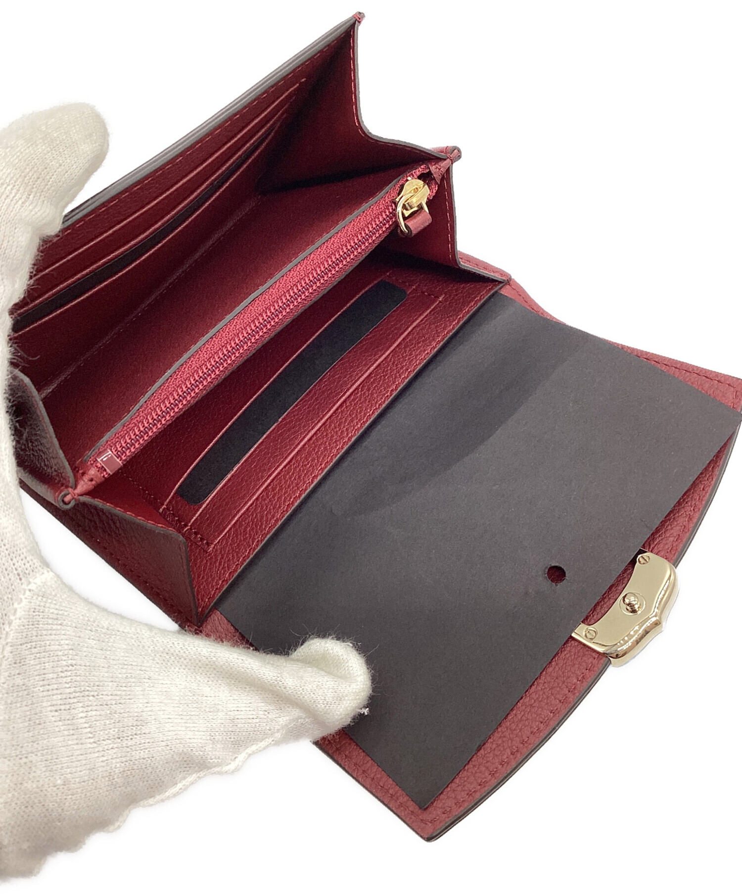 値下げ！Cartier カルティエ　コンパクト　ハーフウォレット 中古・古着通販】Cartier (カルティエ) コンパクトウォレット レッド