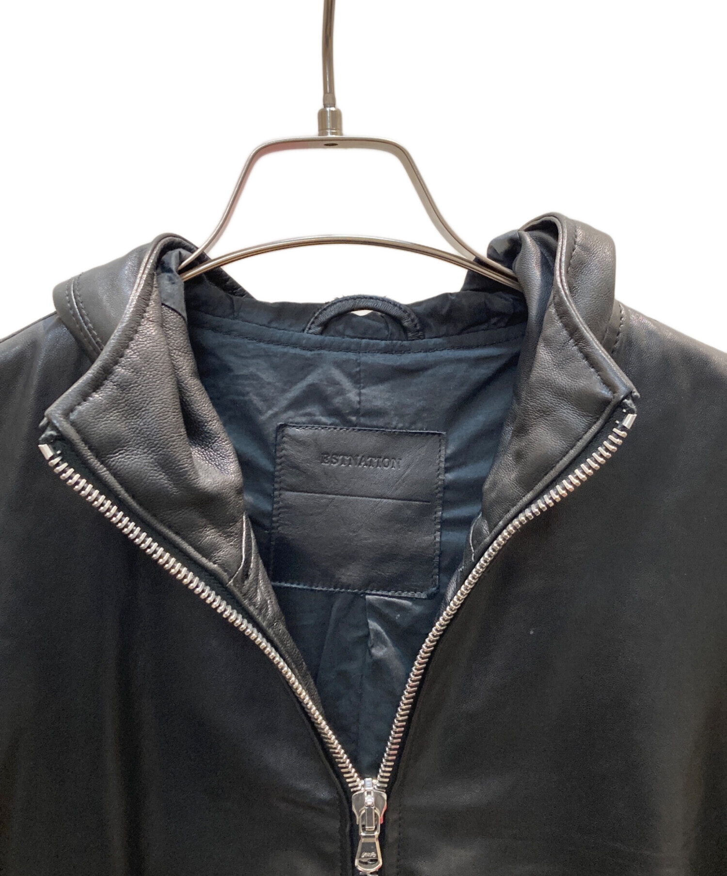 中古・古着通販】ESTNATION (エストネーション) フーデッド レザー