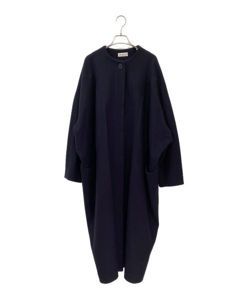 【美品】ドリスヴァンノッテン ベルト付 ロング コート38 ネイビー DRIES VAN NOTEN(ドリスヴァンノッテン) チェスターコート ネイビー