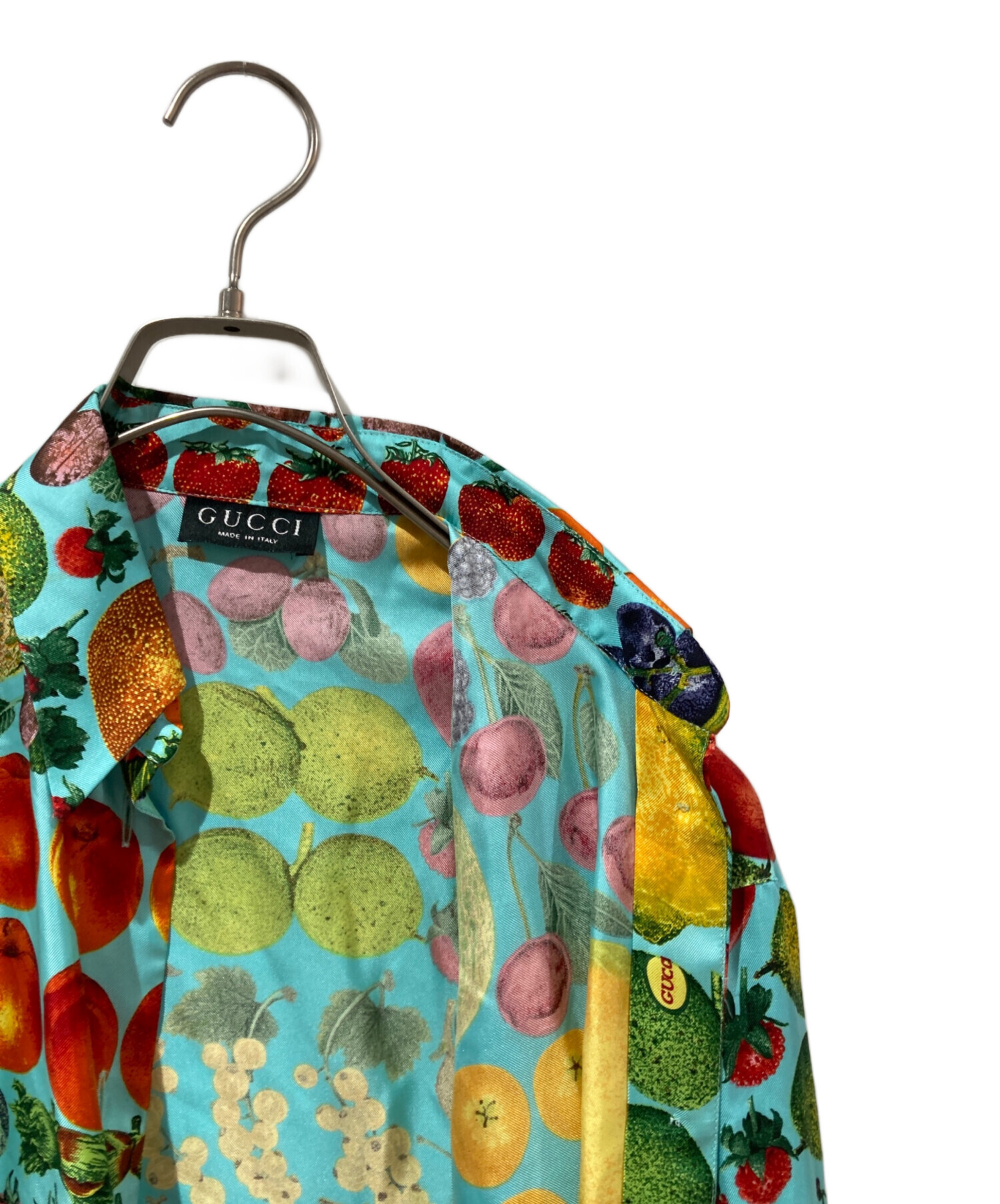 中古・古着通販】GUCCI (グッチ) ヴィンテージシルク フルーツ柄シャツ