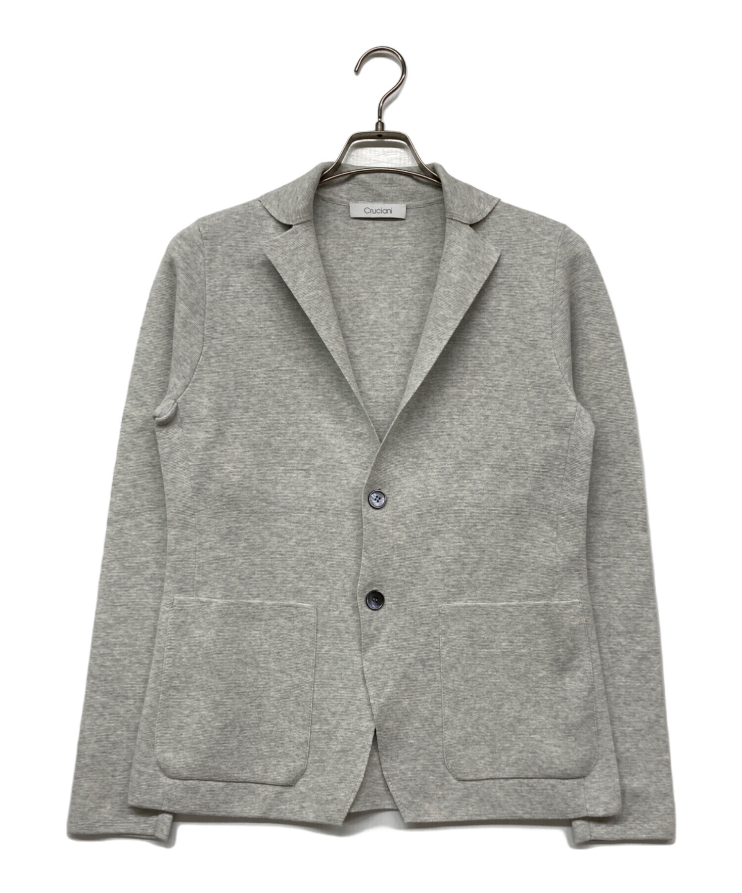 新品★タグ付 Cruciani クルチアーニ ニットジャケット 中古・古着通販】Cruciani (クルチアーニ) コットンミラノリブ2Bニット