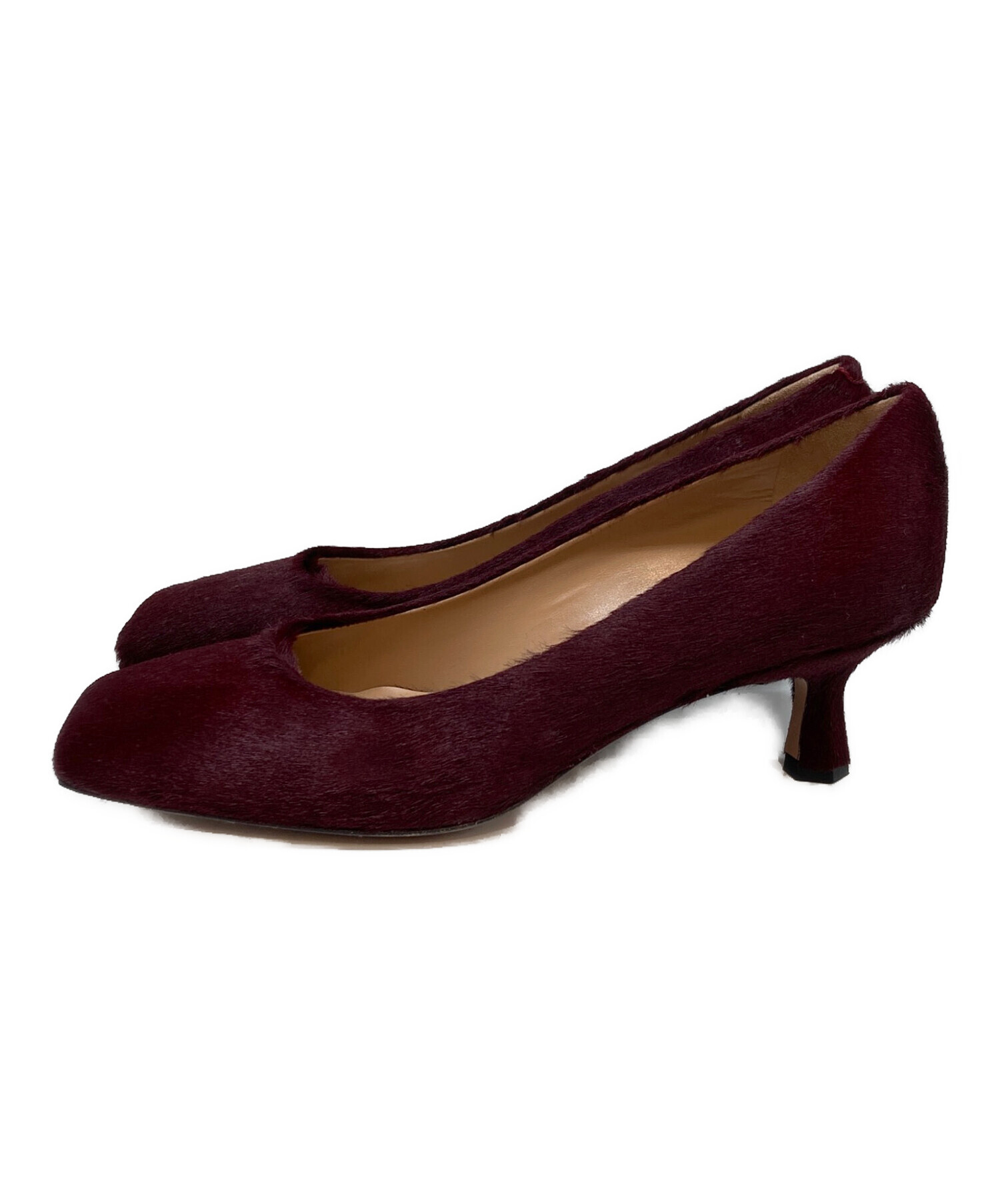 新品未使用　ペリーコ　PELLICO DAMA スクエアトゥパンプス　36 中古・古着通販】PELLICO (ペリーコ) スクエアトゥ ハラコ ヒール