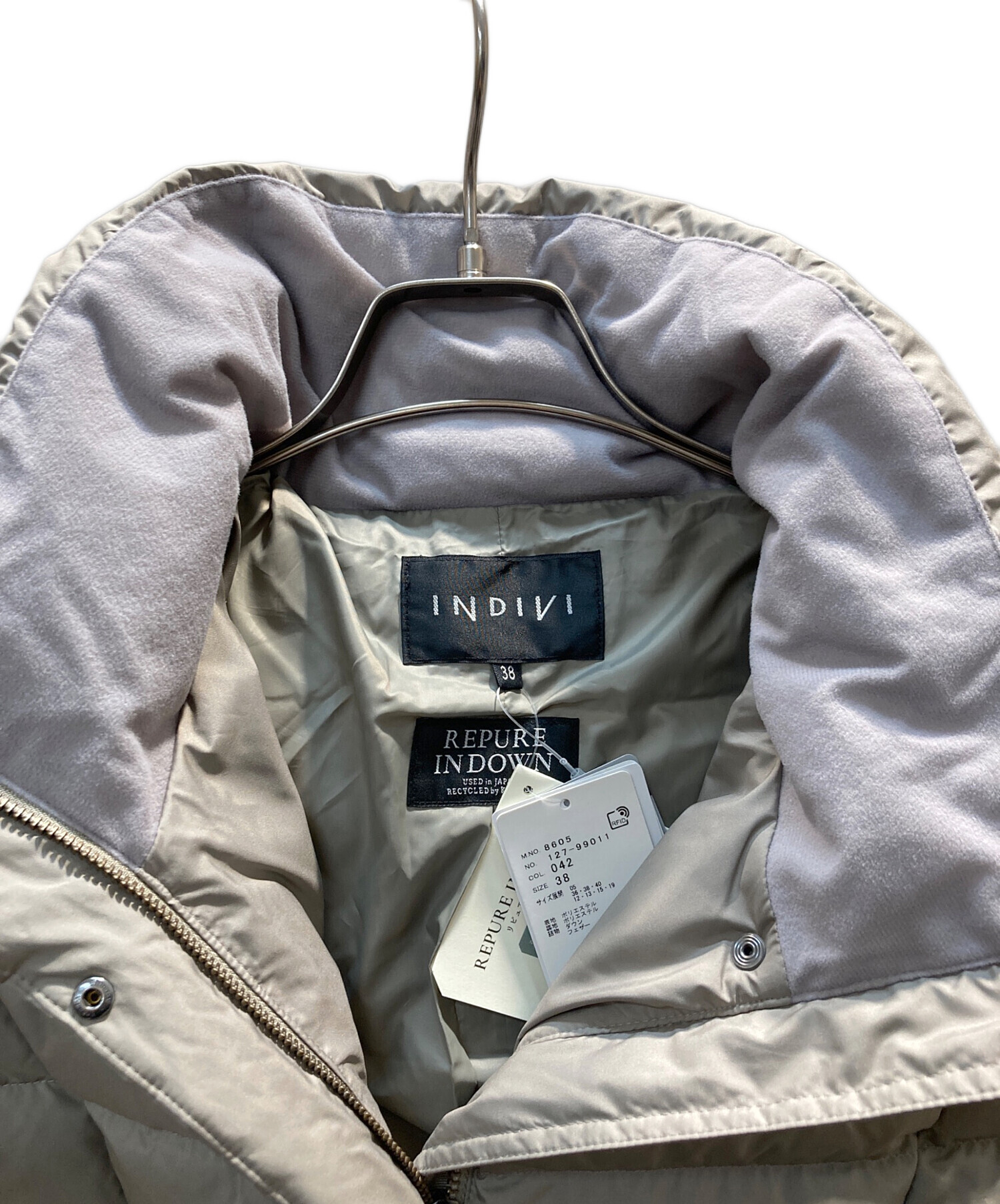 中古・古着通販】INDIVI (インディヴィ) ウォッシャブルロング丈ダウン 