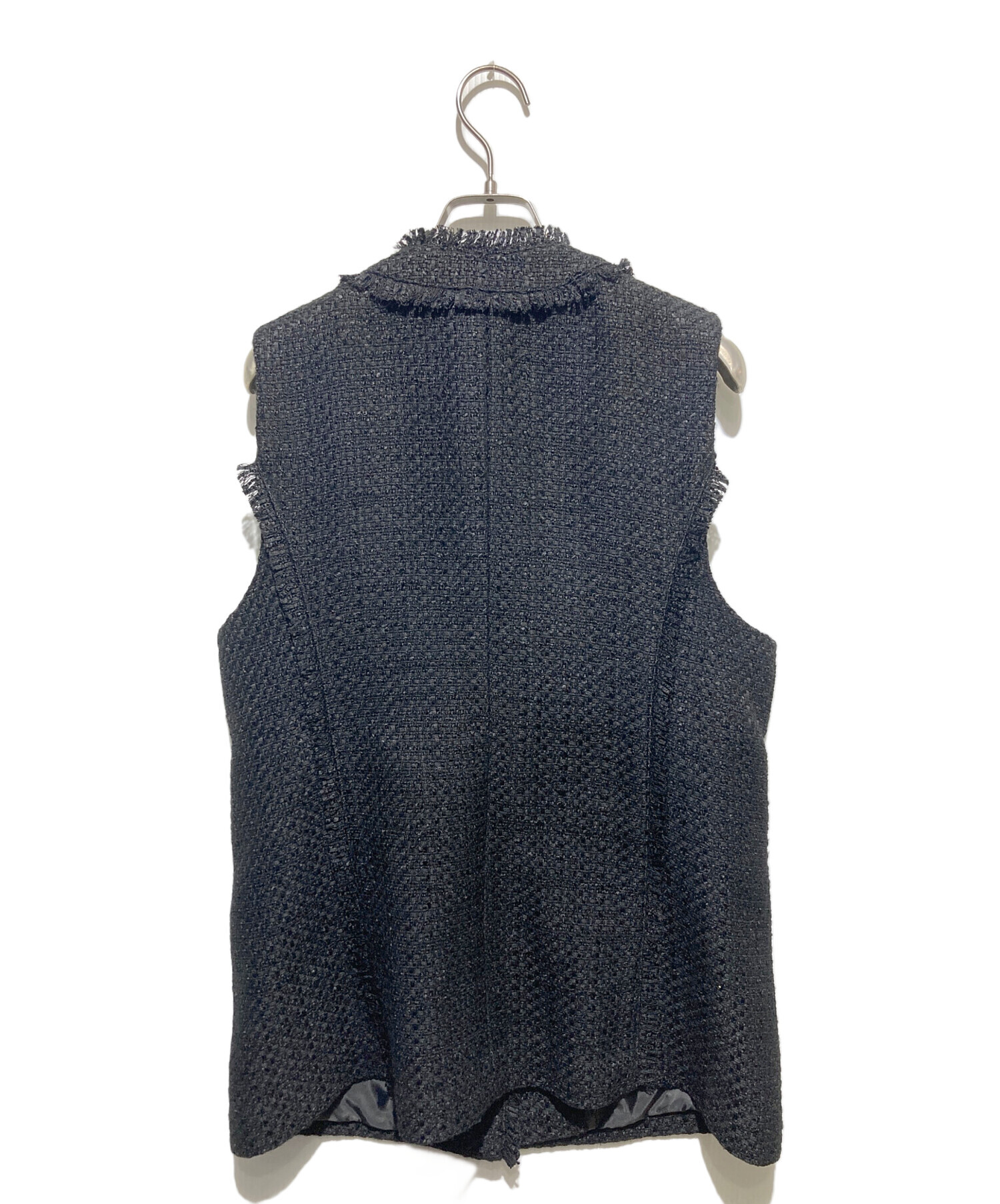 中古・古着通販】CADUNE (カデュネ) ツイードジレ ブラック サイズ:38