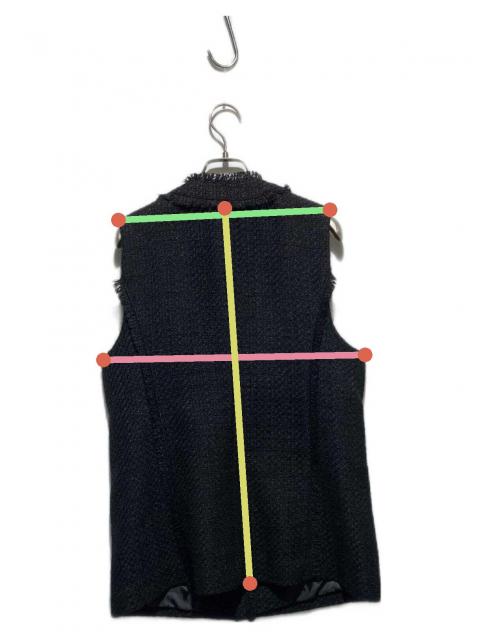 中古・古着通販】CADUNE (カデュネ) ツイードジレ ブラック サイズ:38