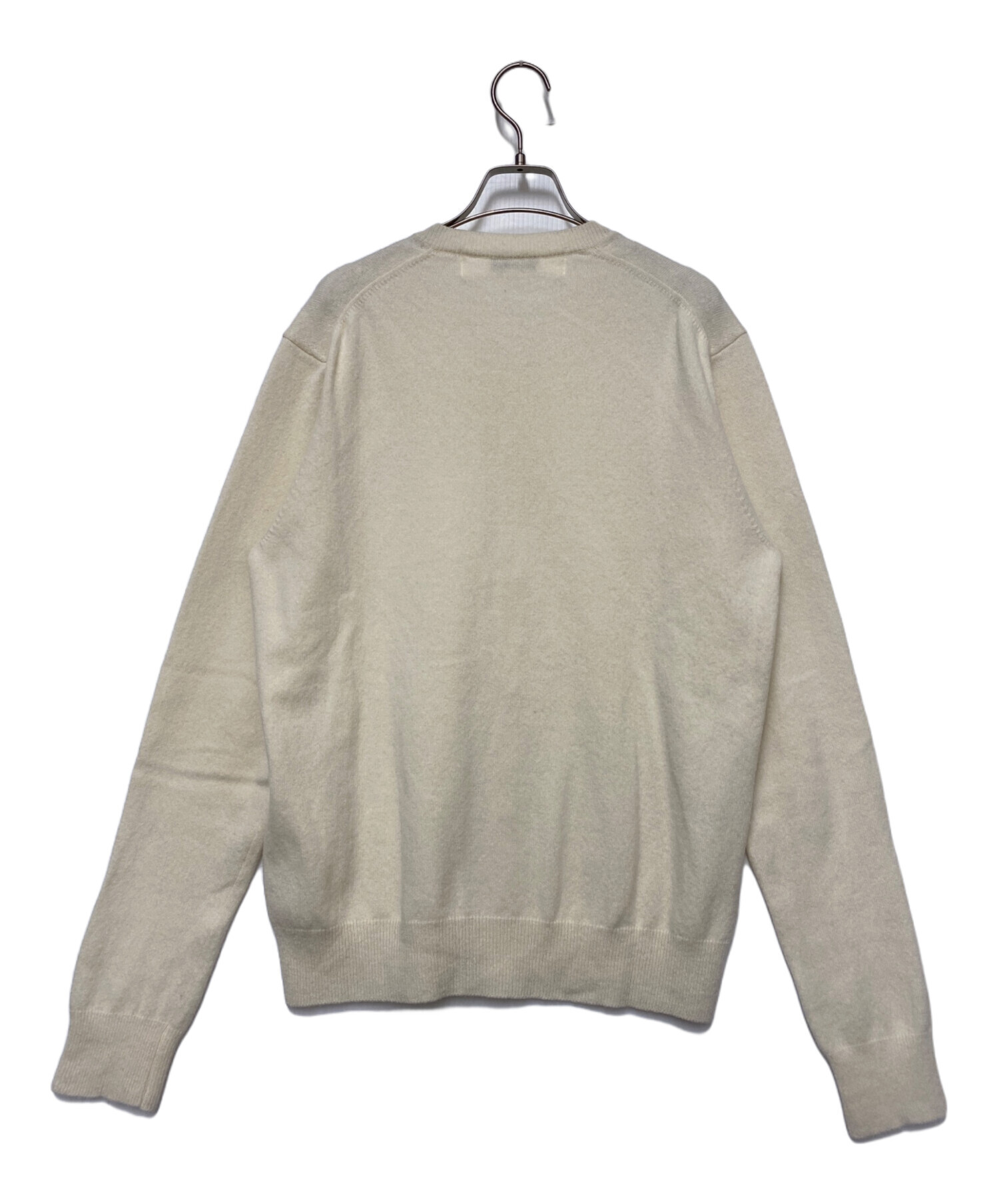 希少✨ プレイ コムデギャルソン 白ハート クルーネック ウールカーディガン M 白ハート Cardigan コムデギャルソン play カーディガン ヴィンテージ