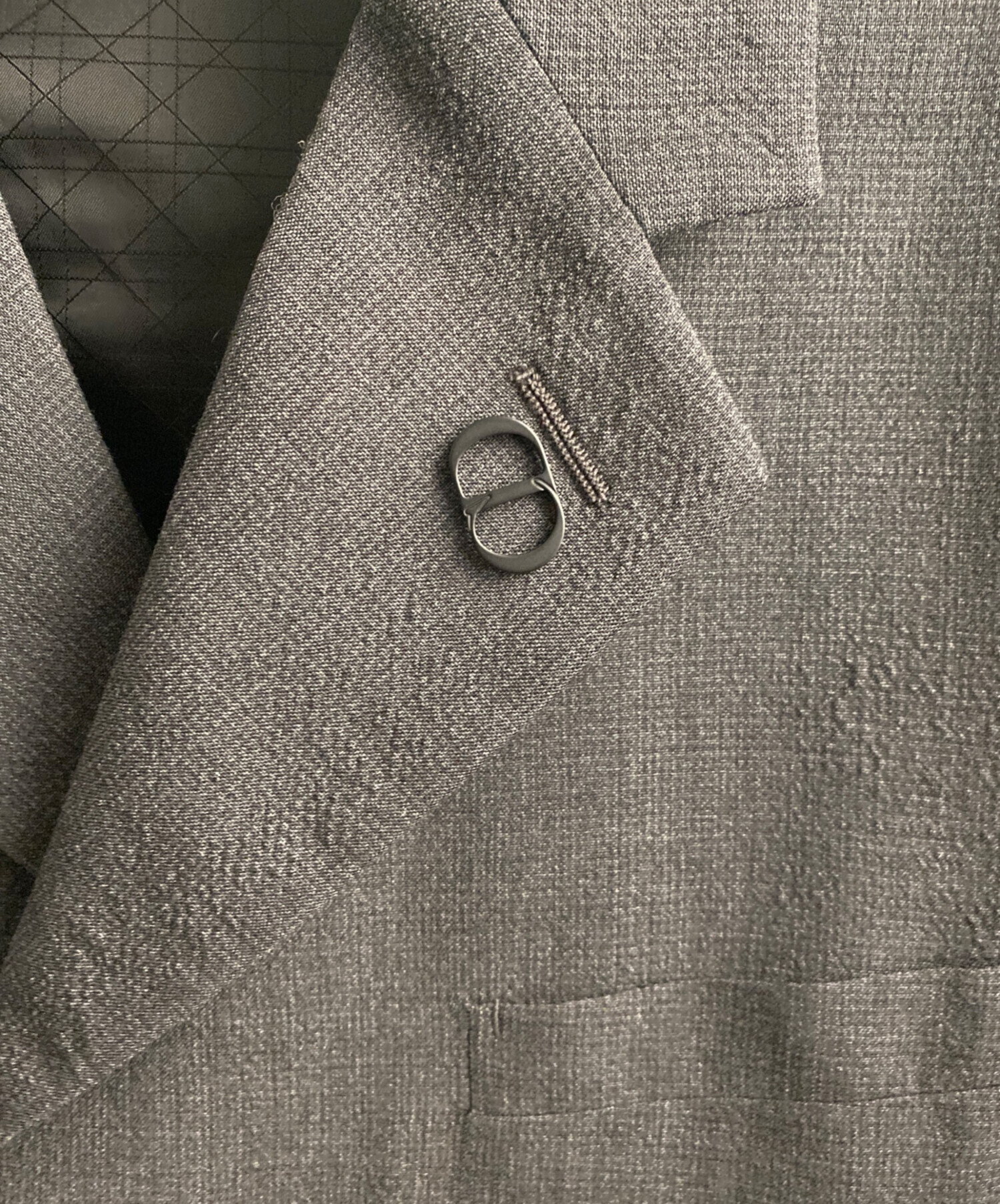 専用 Christian Dior ウール ジャケット グレー L Double-Breasted Jacket Anthracite Gray Virgin Wool Flannel | DIOR