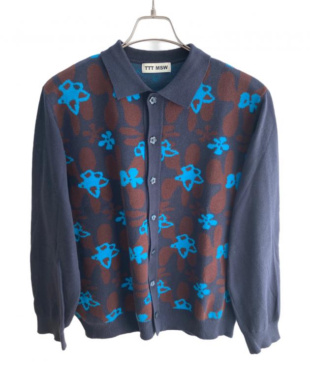 中古・古着通販】TTT MSW (ティー) Flower camo knit polo ネイビー