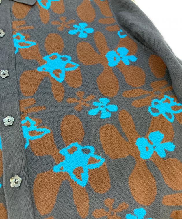 中古・古着通販】TTT MSW (ティー) Flower camo knit polo ネイビー