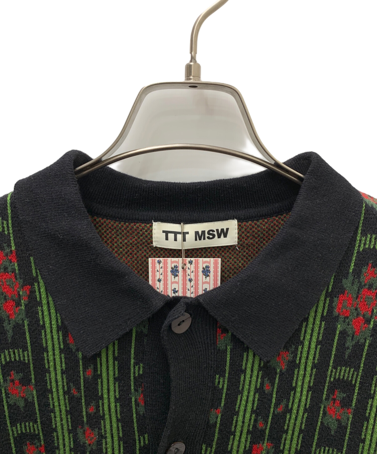 中古・古着通販】TTT MSW (ティー) Flower Jacquard Knit Cardigan