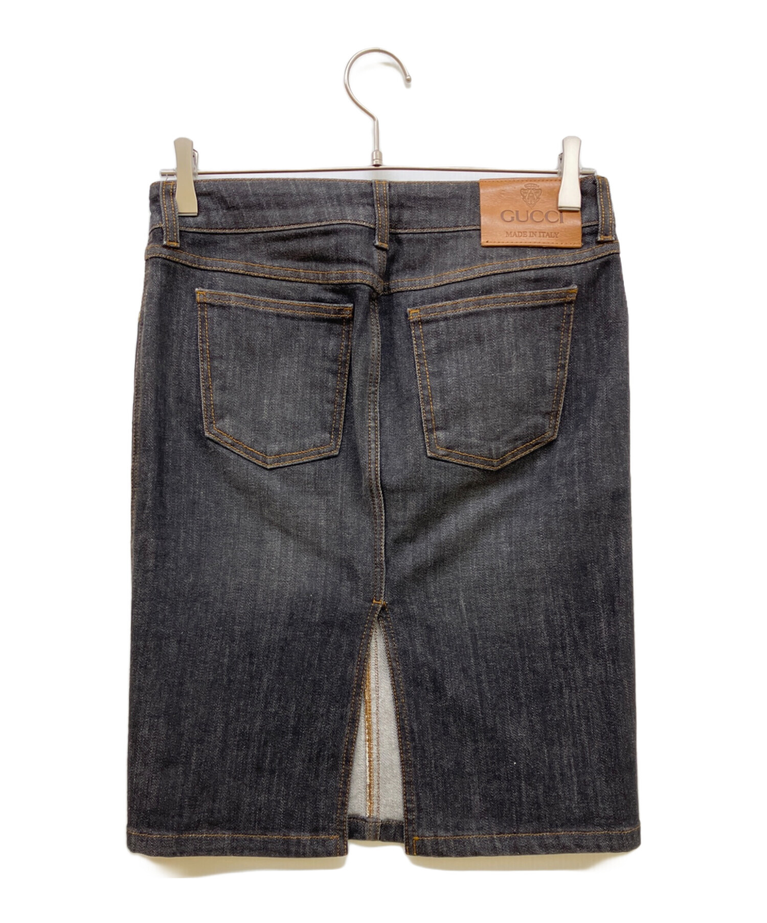 中古・古着通販】GUCCI (グッチ) デニムスカート ブラック サイズ:40