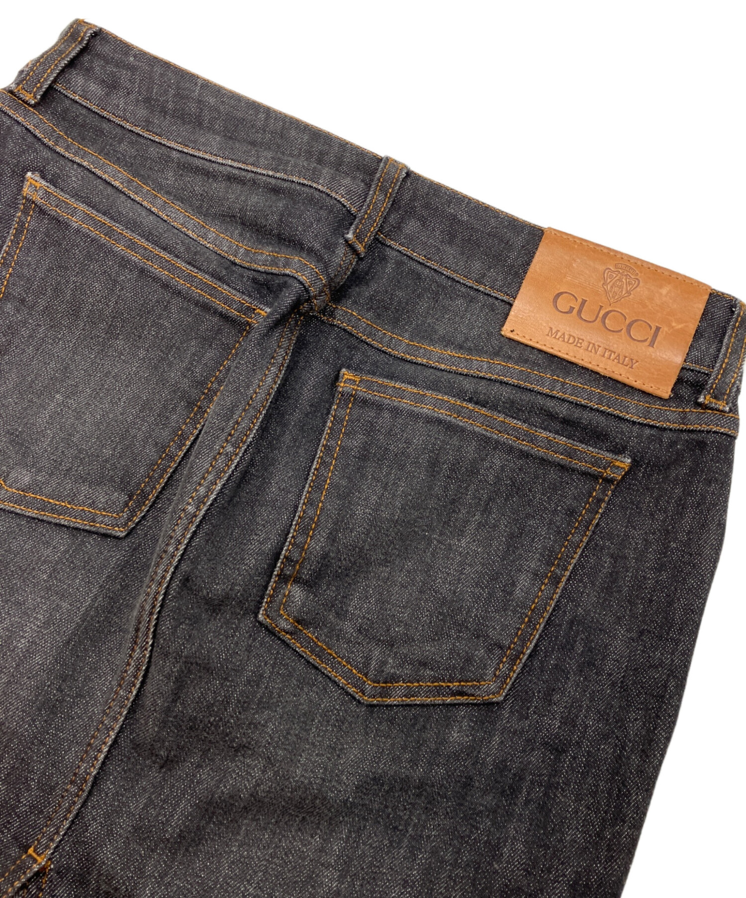 中古・古着通販】GUCCI (グッチ) デニムスカート ブラック サイズ:40