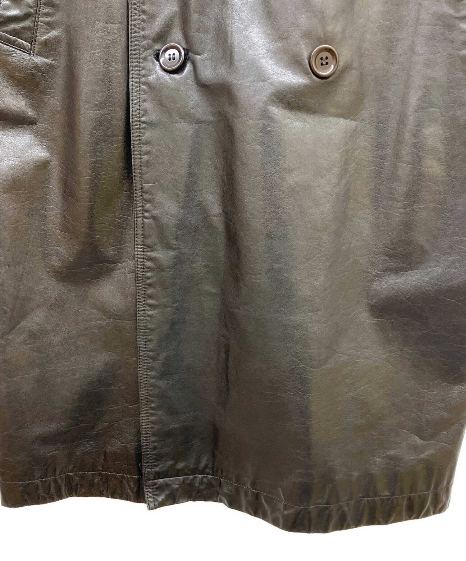 中古・古着通販】D'URBAN (ダーバン) レザー トレンチコート ブラック 中古・古着通販】D'URBAN (ダーバン) レザー トレンチコート ブラック