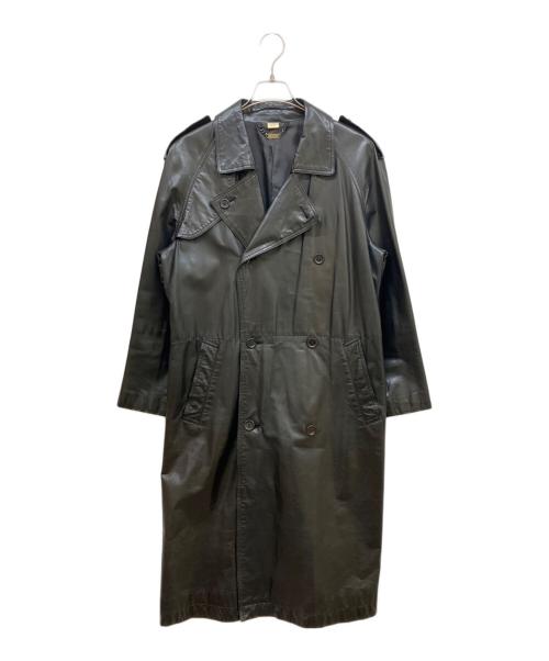 中古・古着通販】D'URBAN (ダーバン) レザー トレンチコート ブラック 中古・古着通販】D'URBAN (ダーバン) レザー トレンチコート ブラック