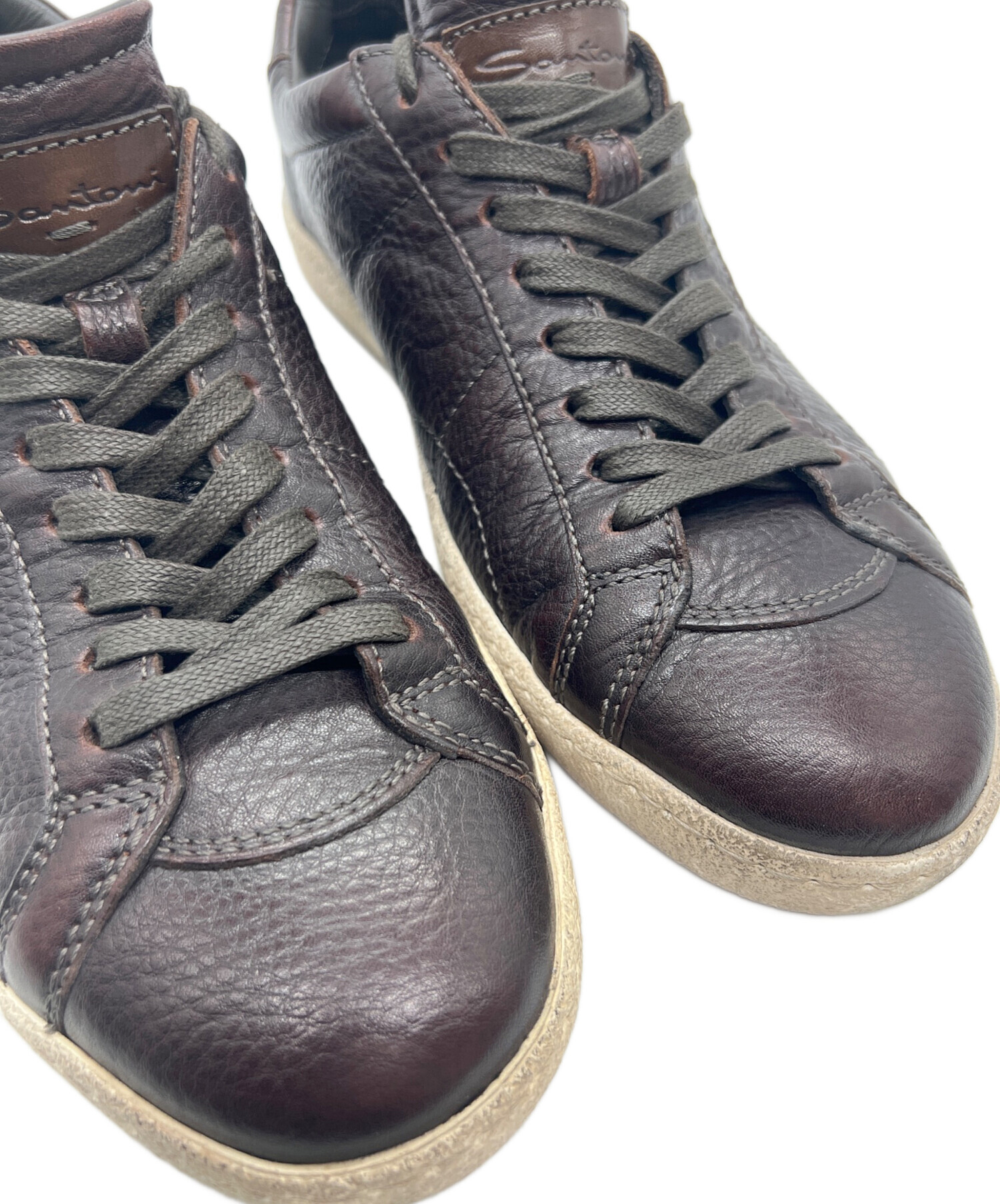 中古・古着通販】Santoni (サントーニ) レザースニーカー ブラウン