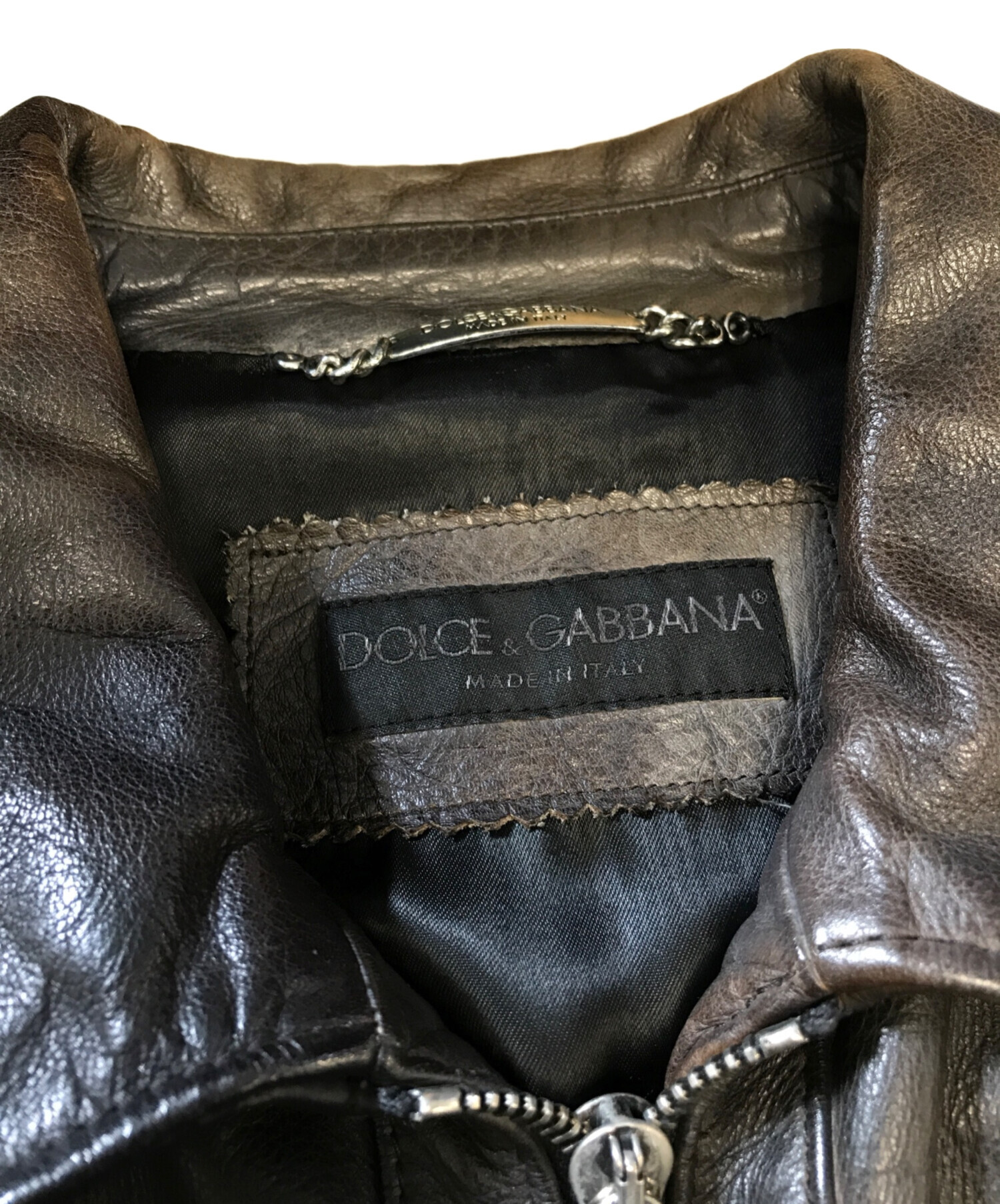 Dolce & Gabbana レザー メッシュジャケット ５２サイズ【L相当】 Dolce & Gabbana レザー メッシュジャケット 52サイズ【L相当】