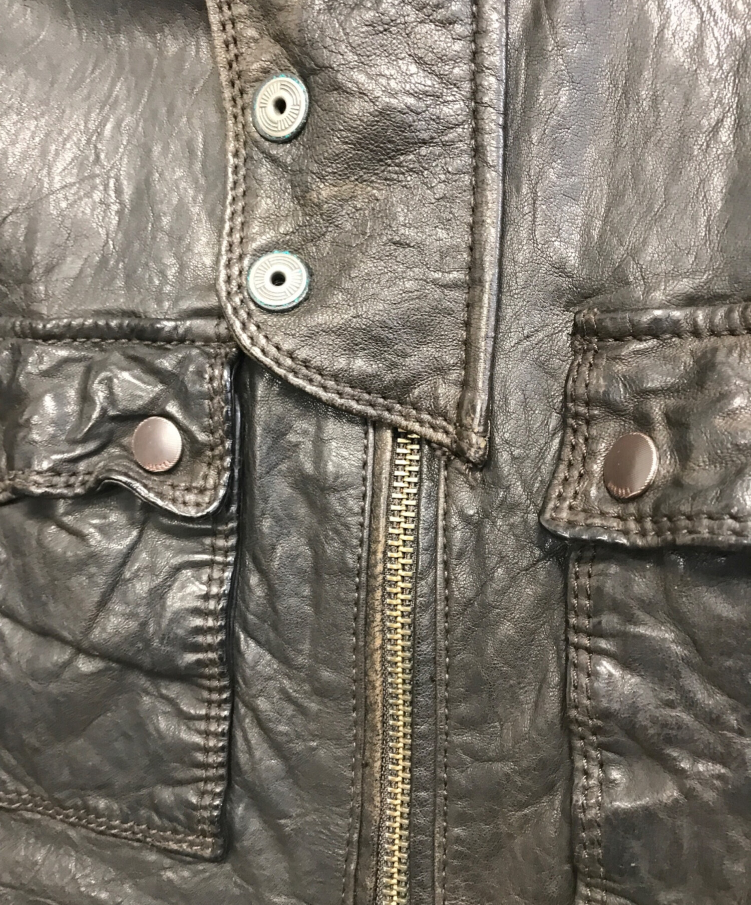 中古・古着通販】DIESEL (ディーゼル) マルチポケットレザージャケット