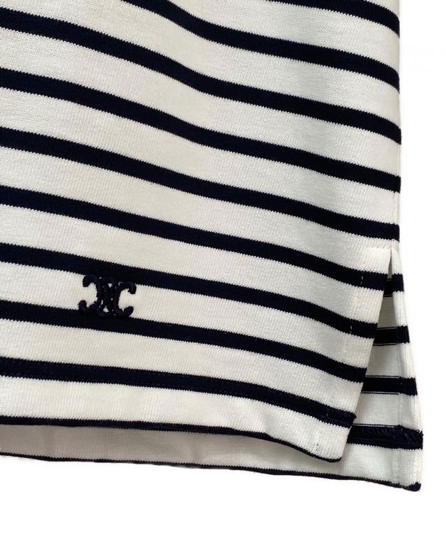 中古・古着通販】CELINE (セリーヌ) ボーダーカットソー ホワイト