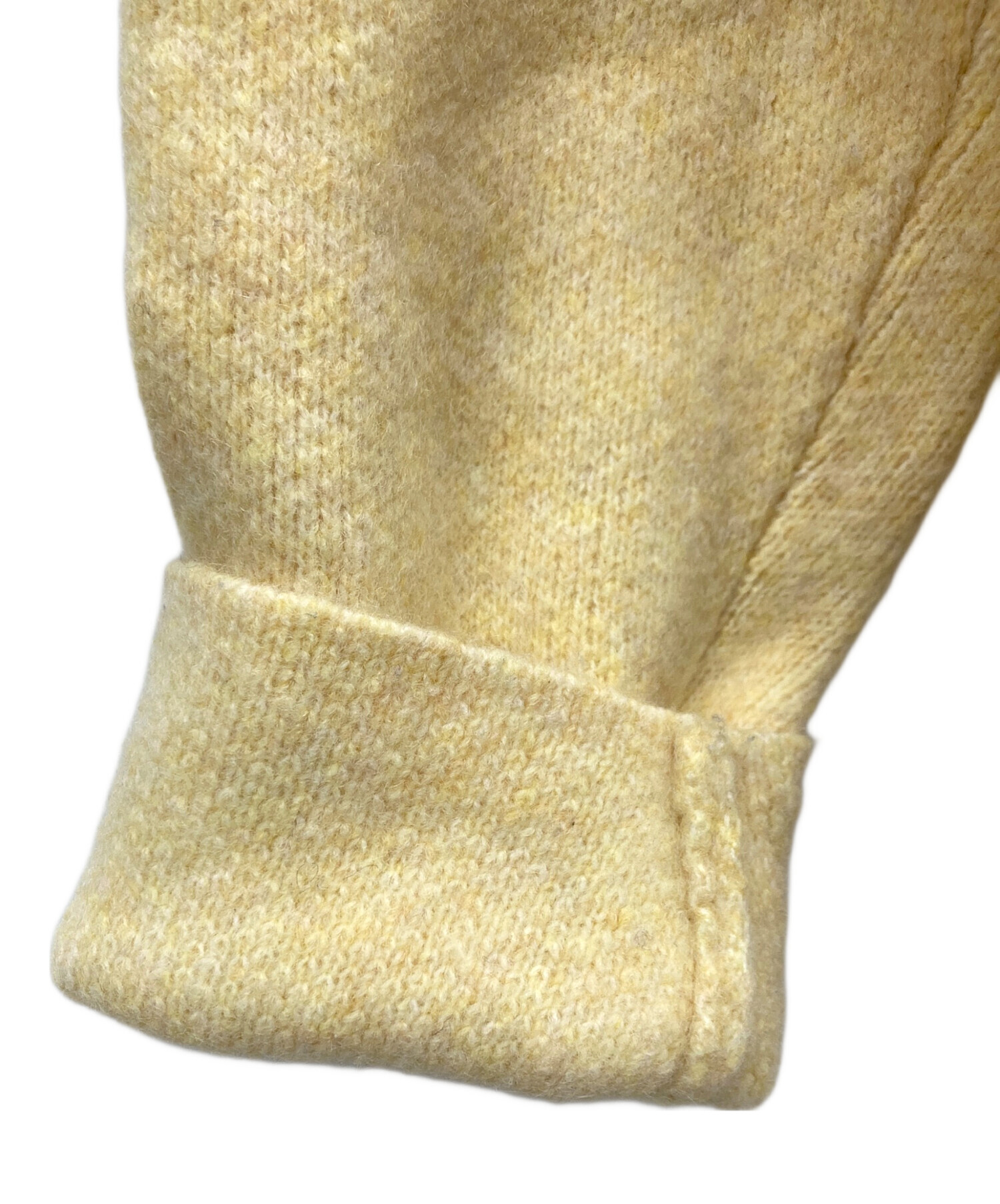 中古・古着通販】NKNIT (ンニット) cat/dog jacquard KNIT イエロー