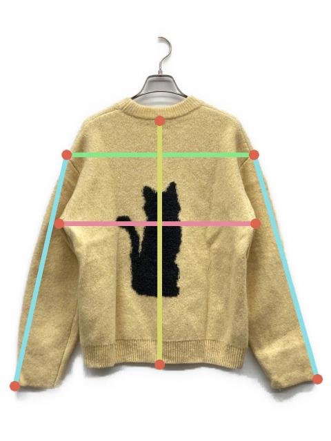 トップス NKNIT cat/dog jacquard KNIT 中古・古着通販】NKNIT (ンニット) cat/dog jacquard KNIT イエロー