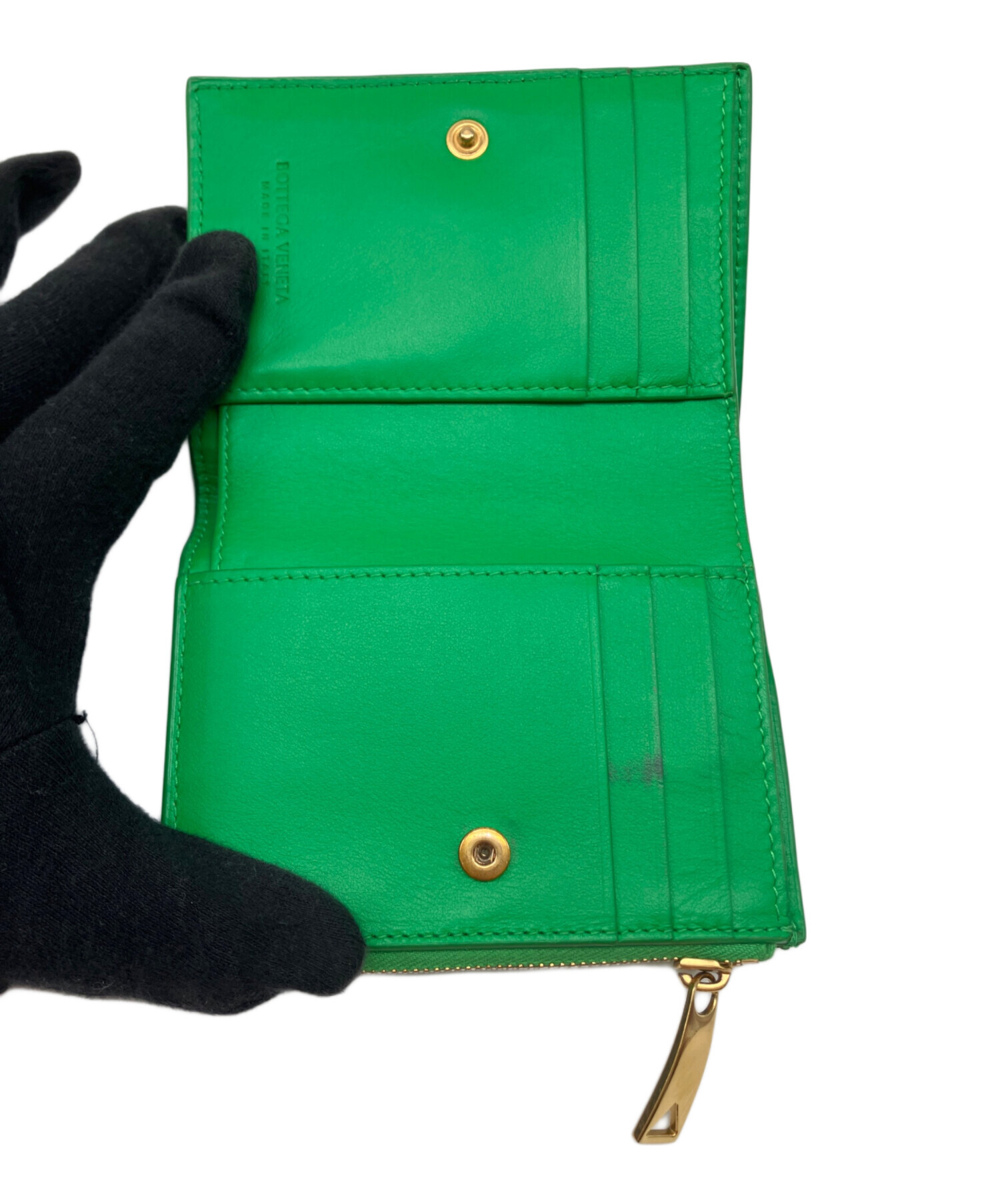 ⭐️新品未使用　BOTTEGA VENETA カセット グリーン 二つ折り財布 ボッテガヴェネタ BOTTEGA VENETA 財布 二つ折り財布 折りたたみ財布