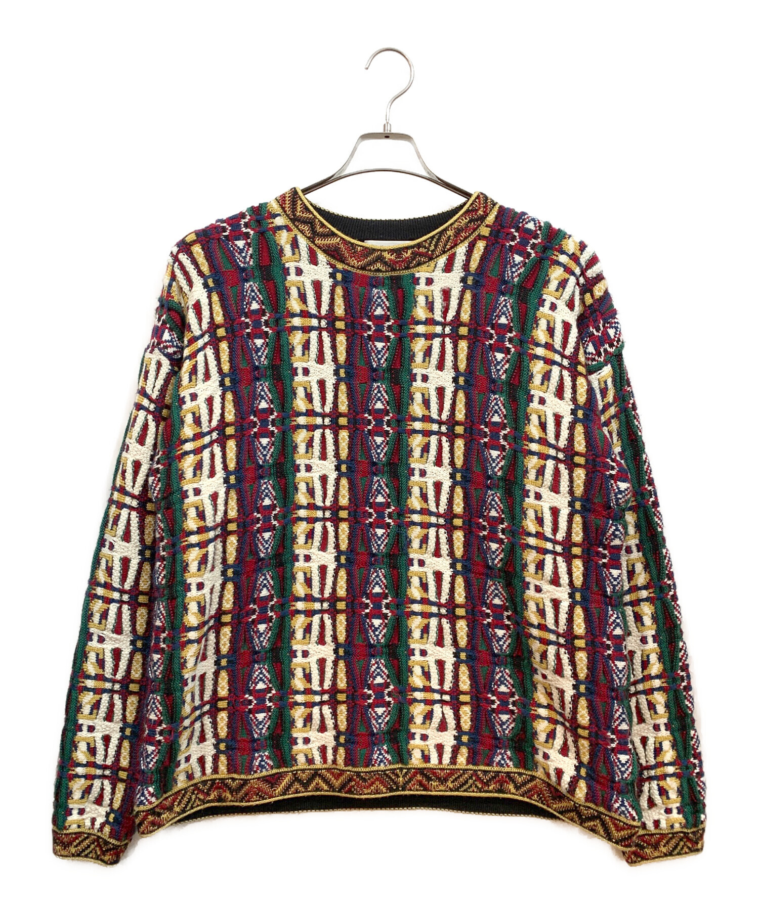 iroquois イロコイ ニット・セーター メンズ 【古着】【中古】 中古・古着通販】IROQUOIS (イロコイ) CRAZY TUCK JQ KNIT マルチ