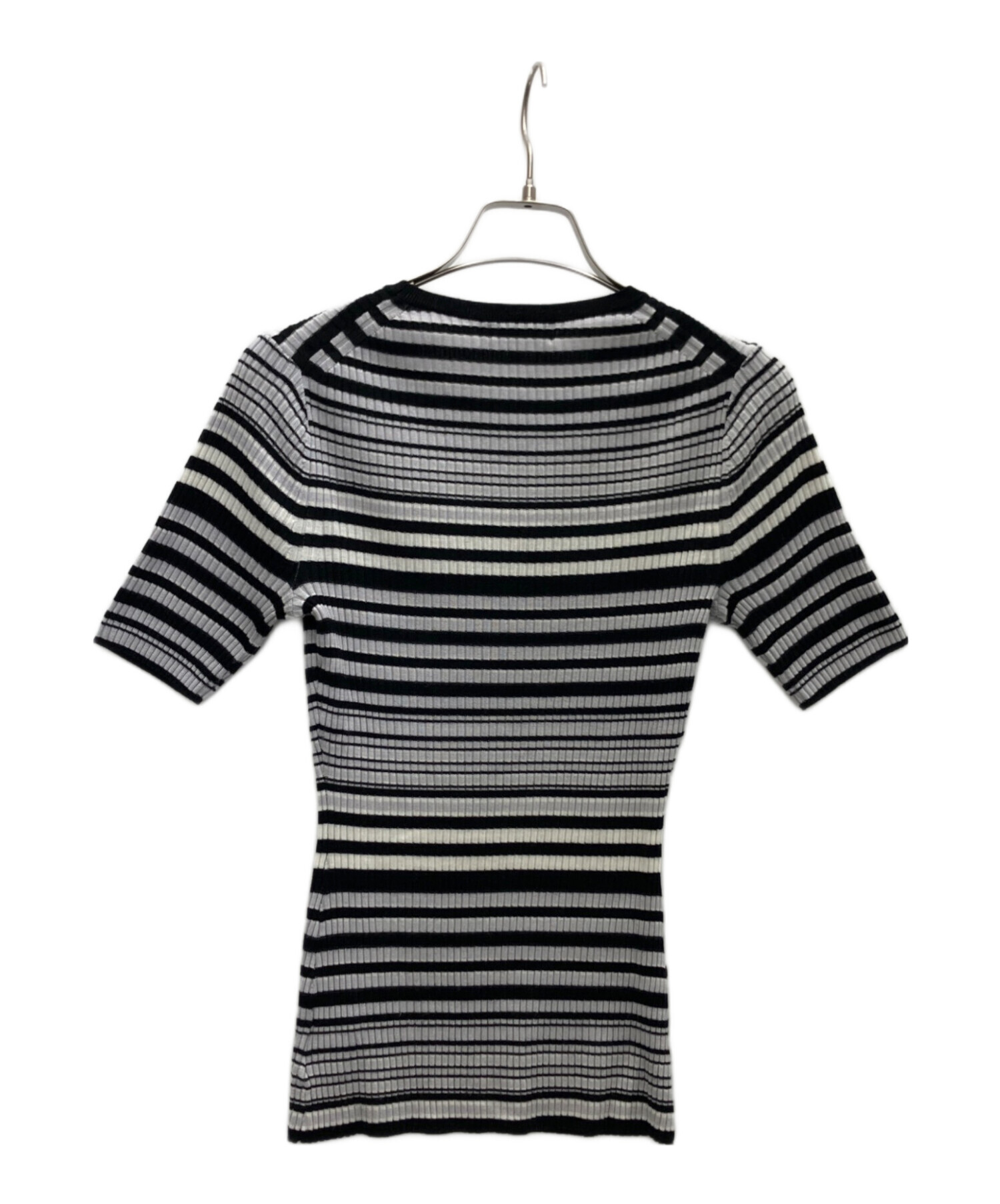 中古・古着通販】theory (セオリー) リブニット グレー×ブラック