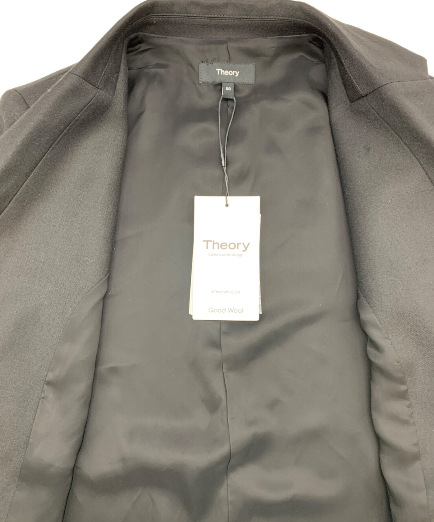 中古・古着通販】theory (セオリー) ダブルジャケット ブラック サイズ