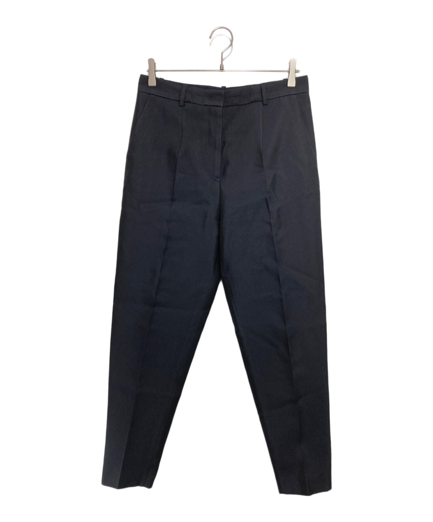 ジルサンダーJIL SANDER シルクテーパードパンツ 黒38 パンツ JIL