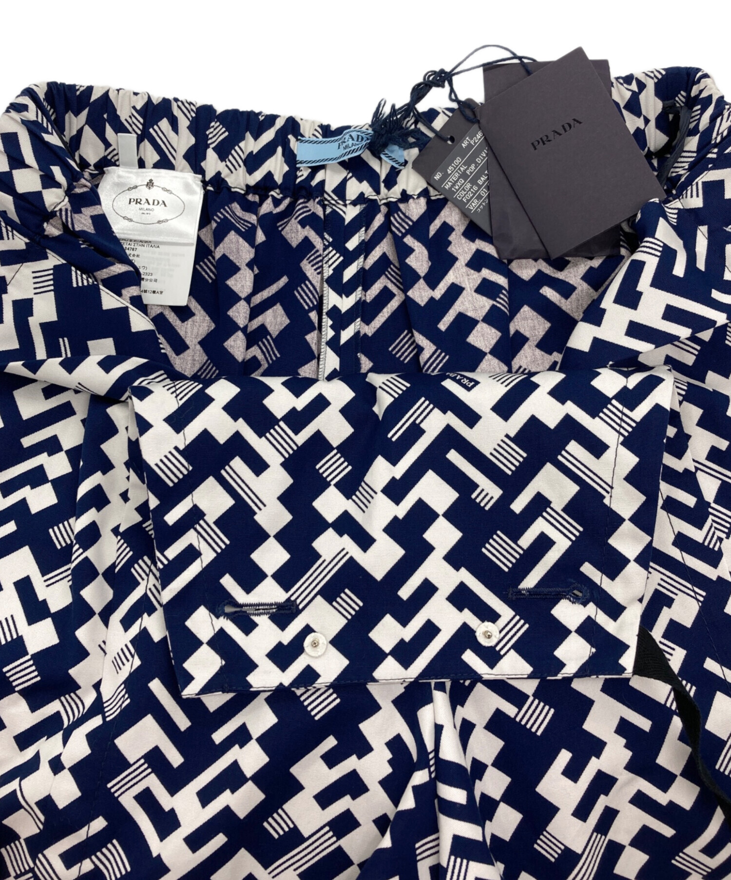 中古・古着通販】PRADA (プラダ) 総柄ショートパンツ ネイビー 