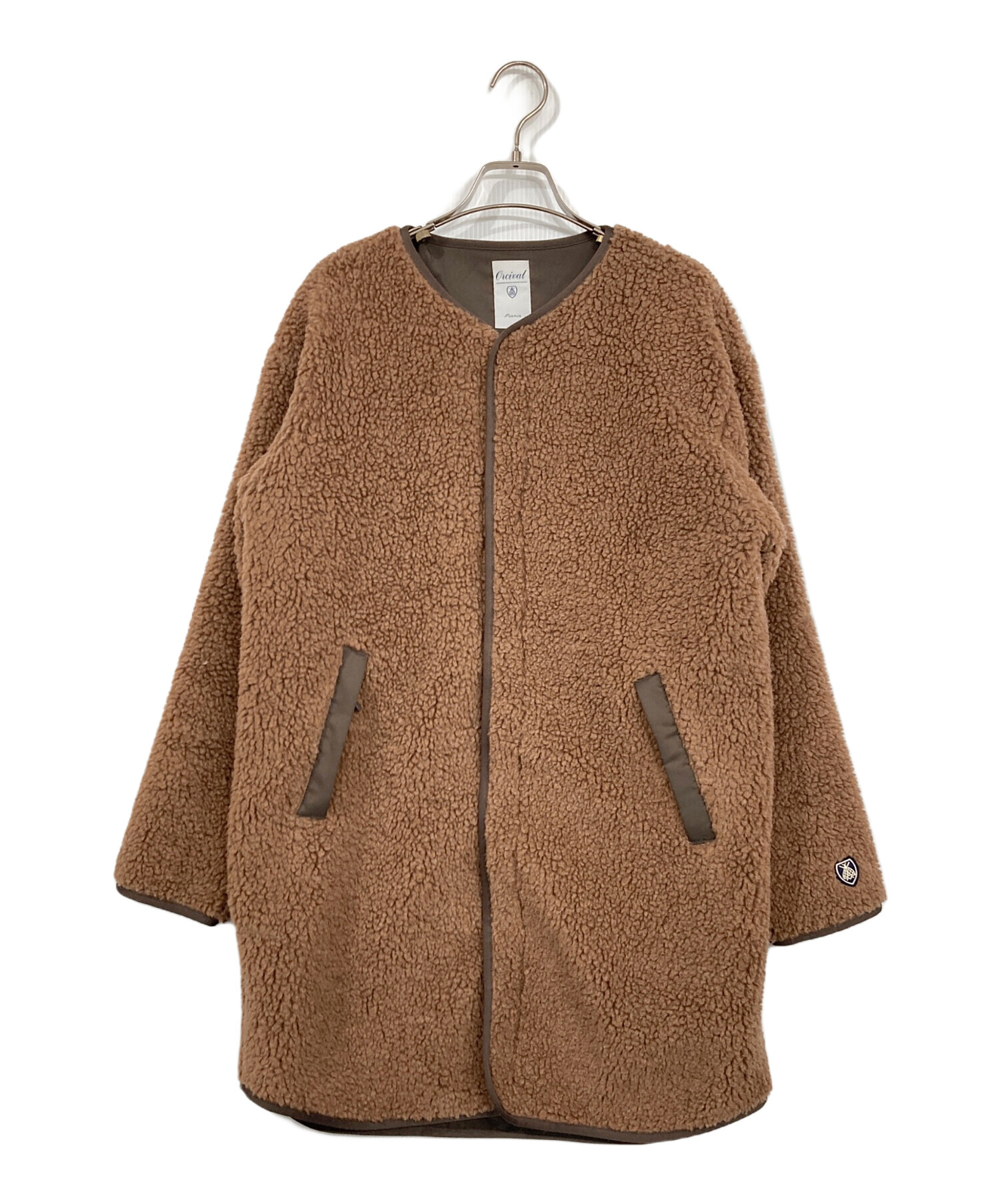 中古・古着通販】ORCIVAL (オーシバル) ノーカラー ウールボアコート