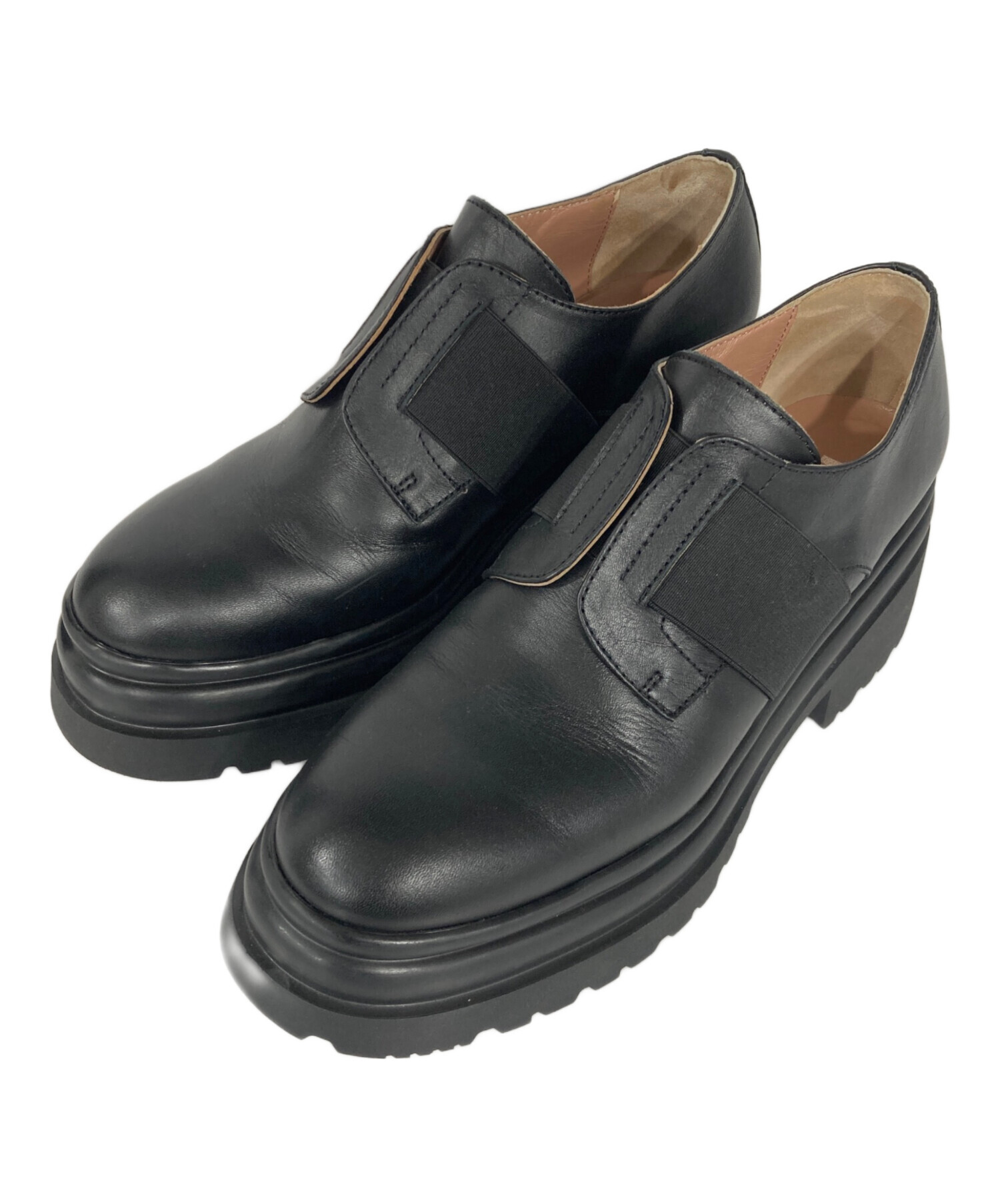 中古・古着通販】Pollini (ポリーニ) レザーシューズ ブラック サイズ 