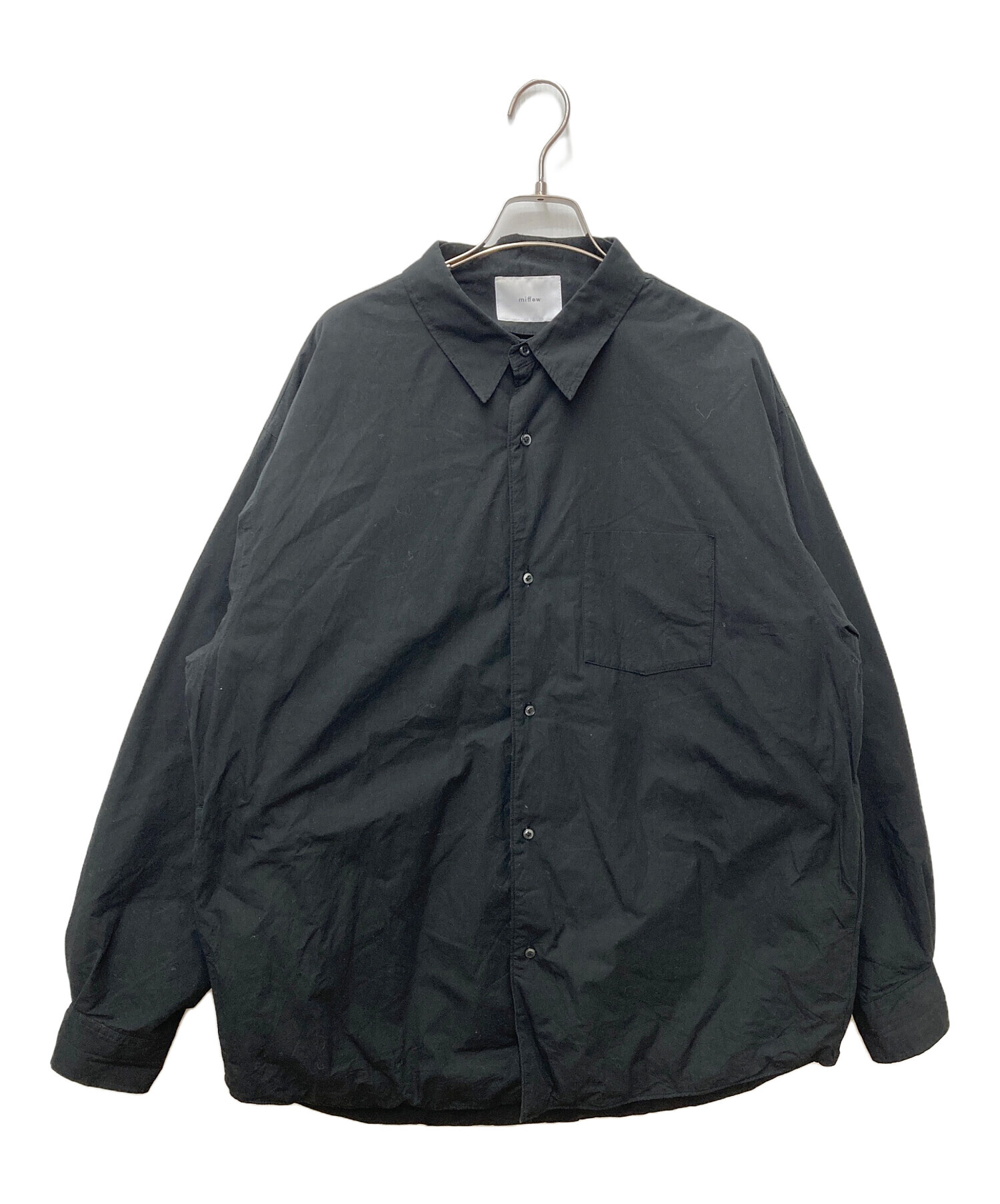 中古・古着通販】miffew (ミフュー) OVER DOWN SHIRTS ブラック 中古・古着通販】miffew (ミフュー) OVER DOWN SHIRTS ブラック