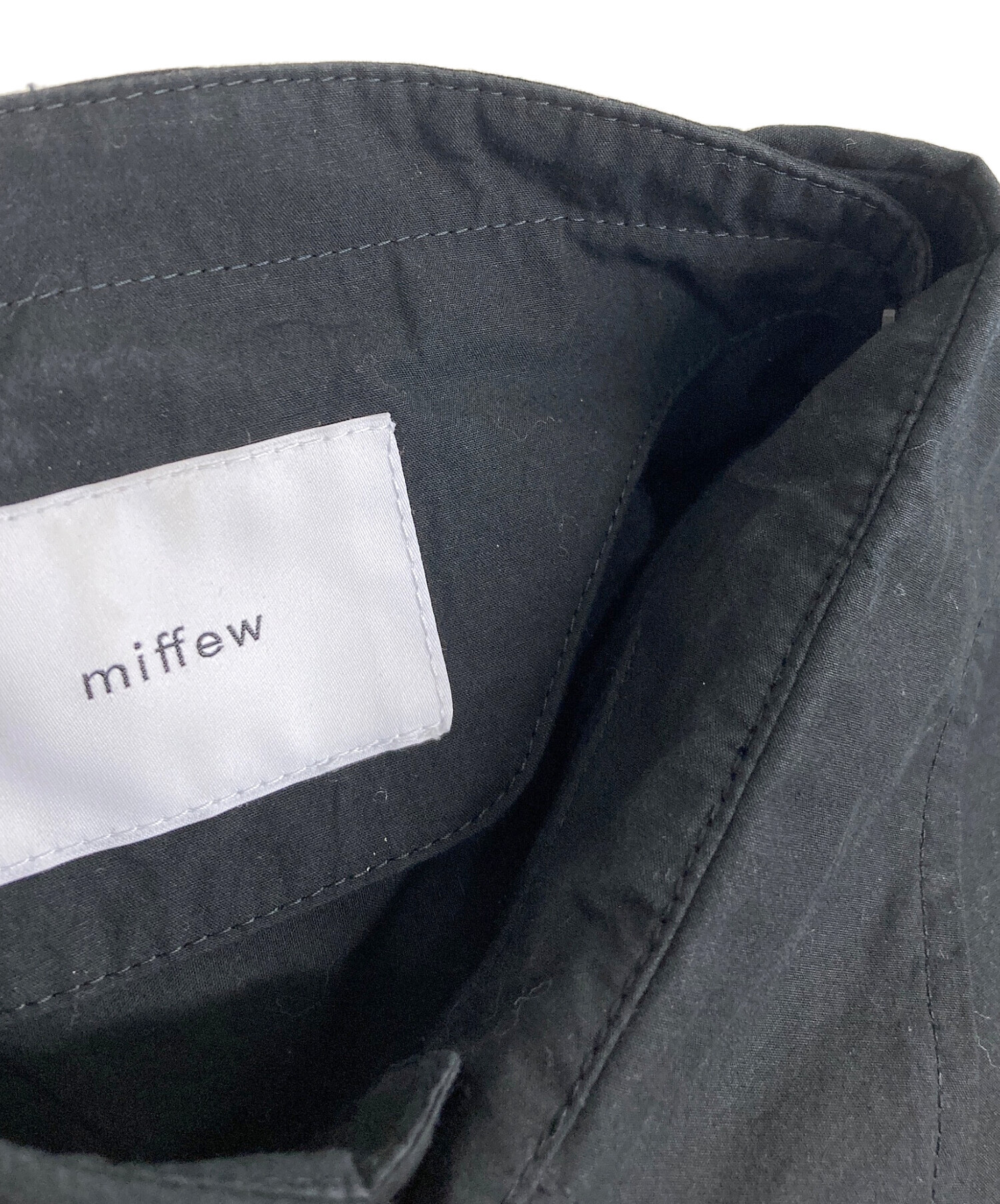 中古・古着通販】miffew (ミフュー) OVER DOWN SHIRTS ブラック サイズ 
