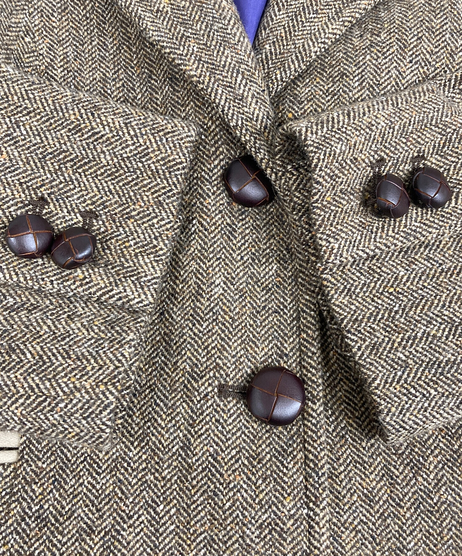 中古・古着通販】ETRO (エトロ) レザーパッチヘリンボーンテーラード