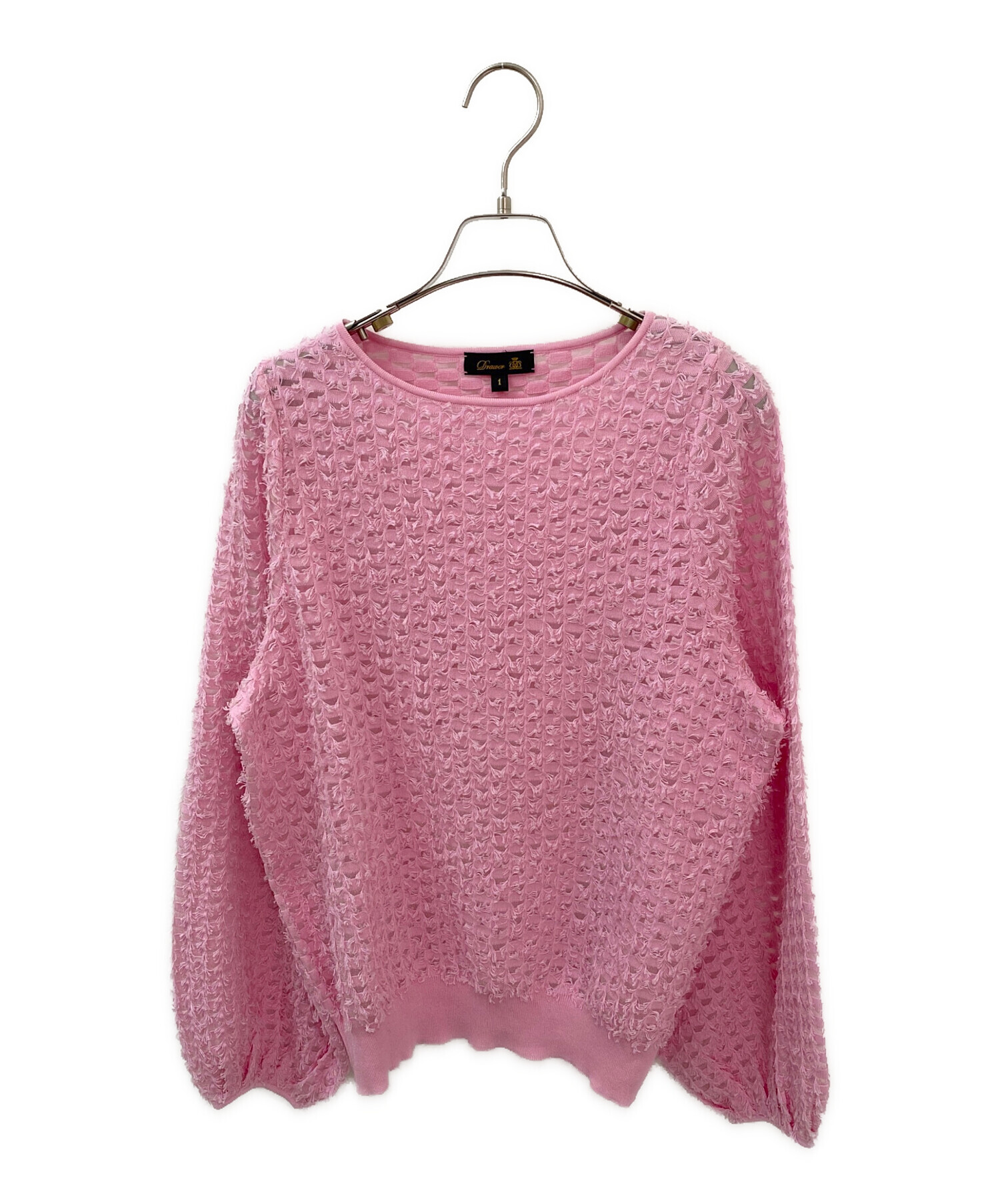中古・古着通販】DRAWER (ドゥロワー) 16Gフリンジ編みニット ピンク
