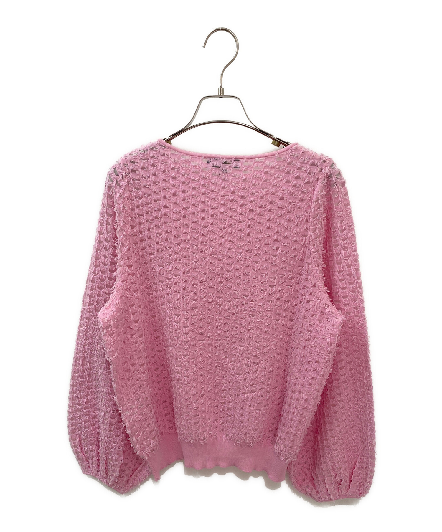 中古・古着通販】DRAWER (ドゥロワー) 16Gフリンジ編みニット ピンク