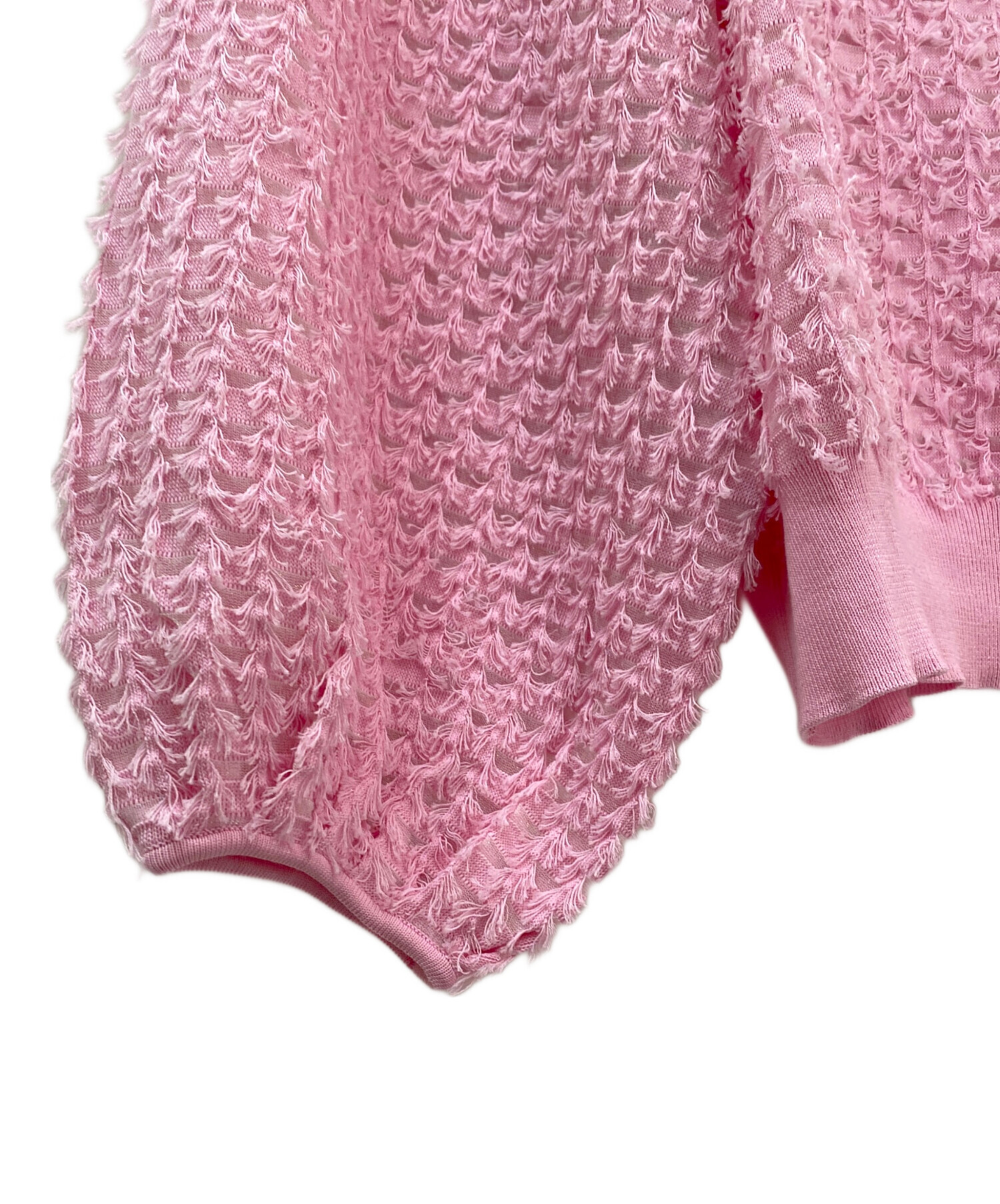 中古・古着通販】DRAWER (ドゥロワー) 16Gフリンジ編みニット ピンク