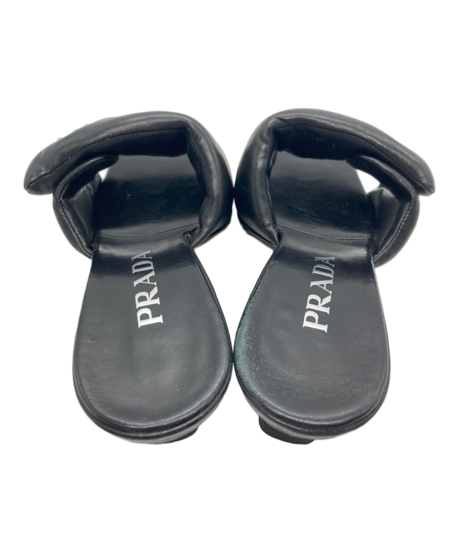 未使用に近い【PRADA】正規品サンダル38(24.5-25cm) 中古・古着通販】PRADA (プラダ) ソフトパデッドナッパレザーサンダル