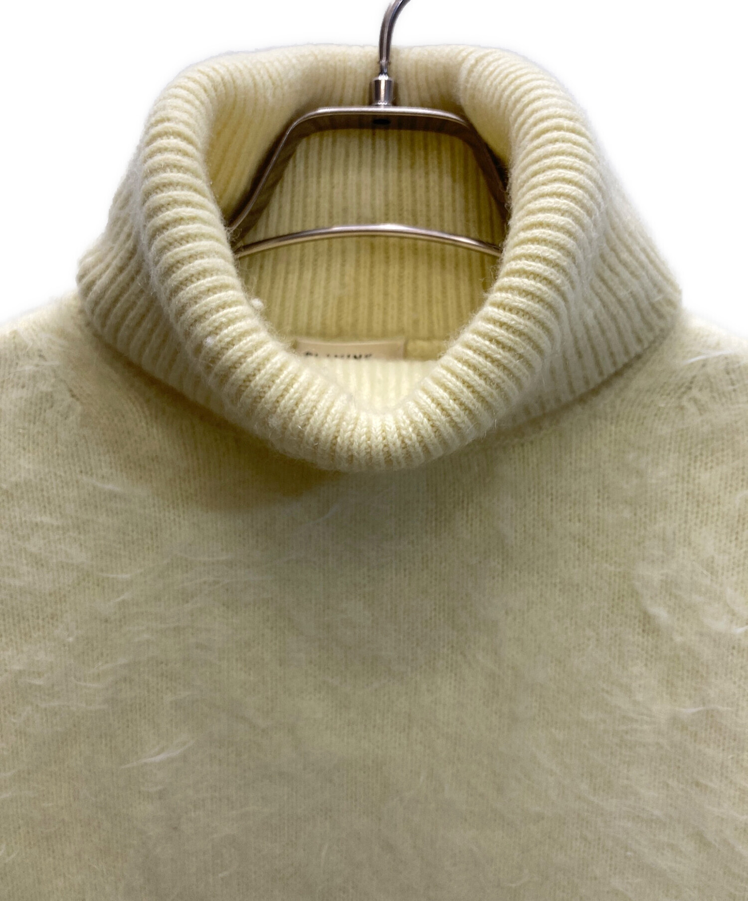 ブラミンク カシミヤファー7Gタートルショートスリーブ シャギー　イエロー　38 中古・古着通販】BLAMINK (ブラミンク) カシミヤファー7Gタートル