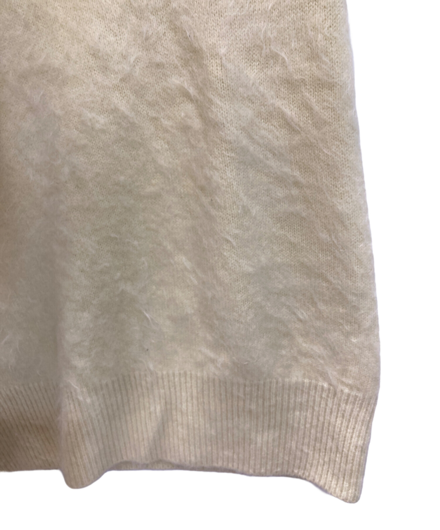 ブラミンク カシミヤファー7Gタートルショートスリーブ シャギー　イエロー　38 中古・古着通販】BLAMINK (ブラミンク) カシミヤファー7Gタートル