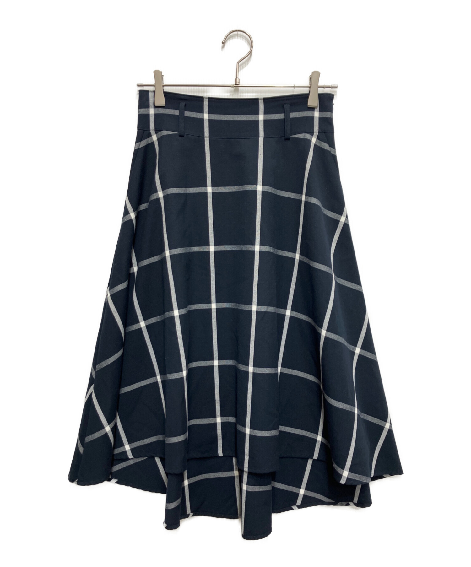 BLUE LABEL CRESTBRIDGEネイビープリーツ フレアスカート36 中古・古着通販】BLUE LABEL CRESTBRIDGE (ブルーレーベルクレスト