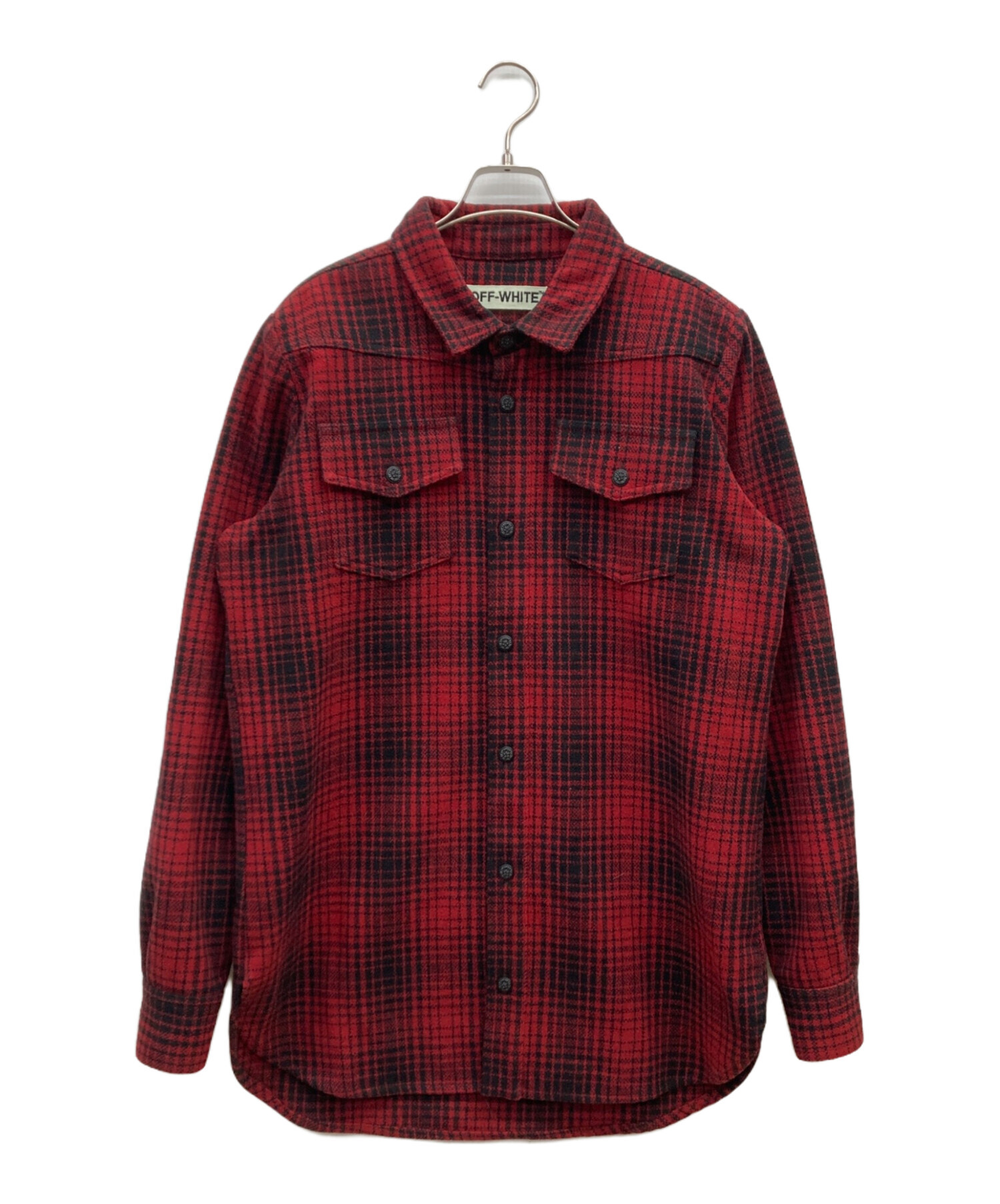 中古・古着通販】OFFWHITE (オフホワイト) チェックシャツ レッド