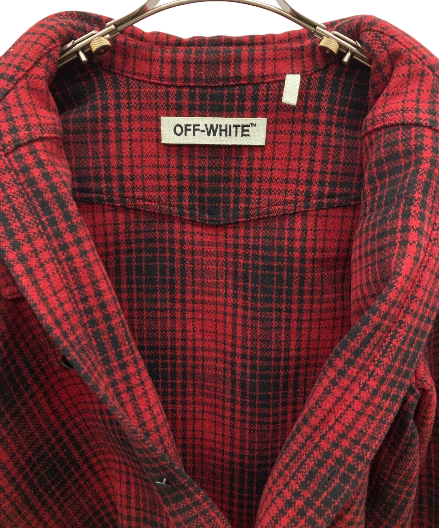 中古・古着通販】OFFWHITE (オフホワイト) チェックシャツ レッド