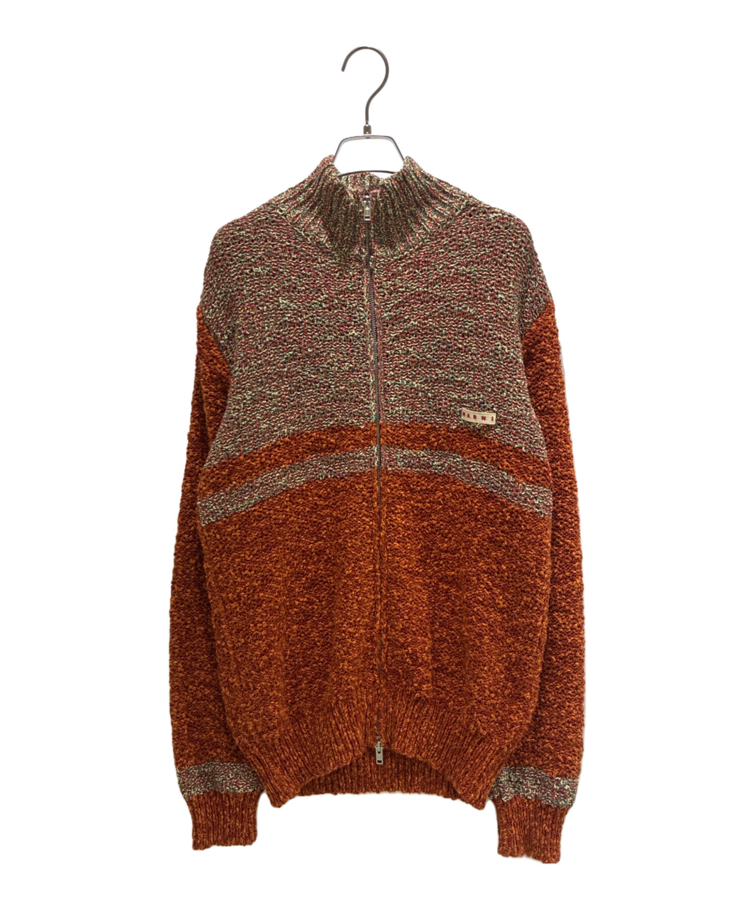 中古・古着通販】MARNI (マルニ) ジップアップニット オレンジ サイズ