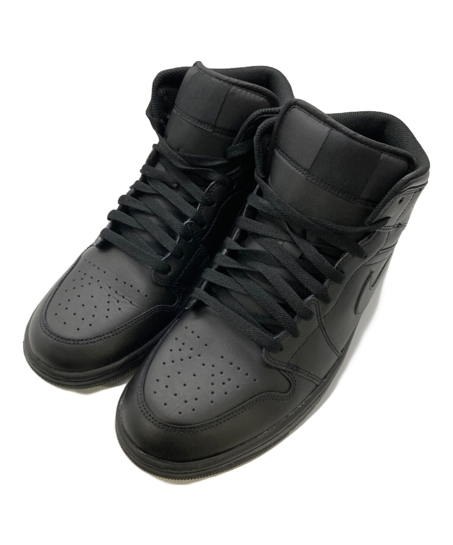 ●中古 NIKE AIR JORDAN1RETROパーフォレーテッドレザー28 中古・古着通販】NIKE (ナイキ) AIR JORDAN 1 MID ブラック サイズ