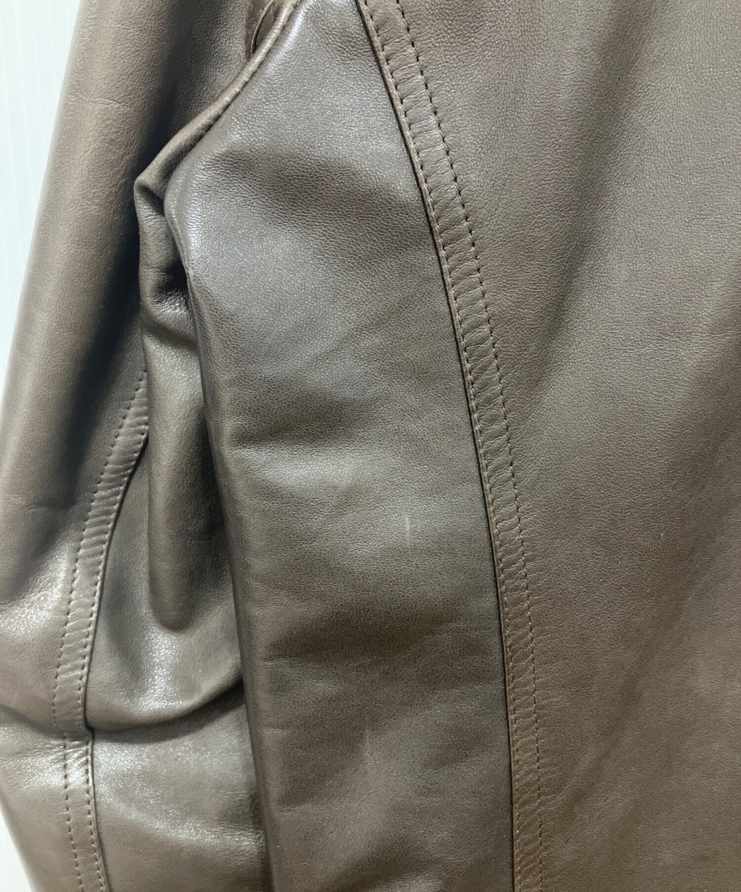 中古・古着通販】EMMETI (エンメティ) ラムレザージャケット ブラウン