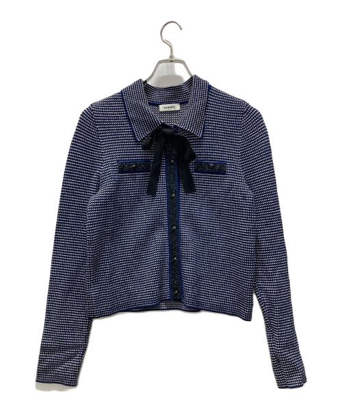 SANDRO リブニットカーディガン SANDRO リブニット カーディガン | ブラック | FARFETCH JP