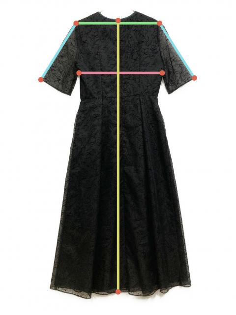 中古・古着通販】kaene (カエン) フラワーフロッキードレス ブラック
